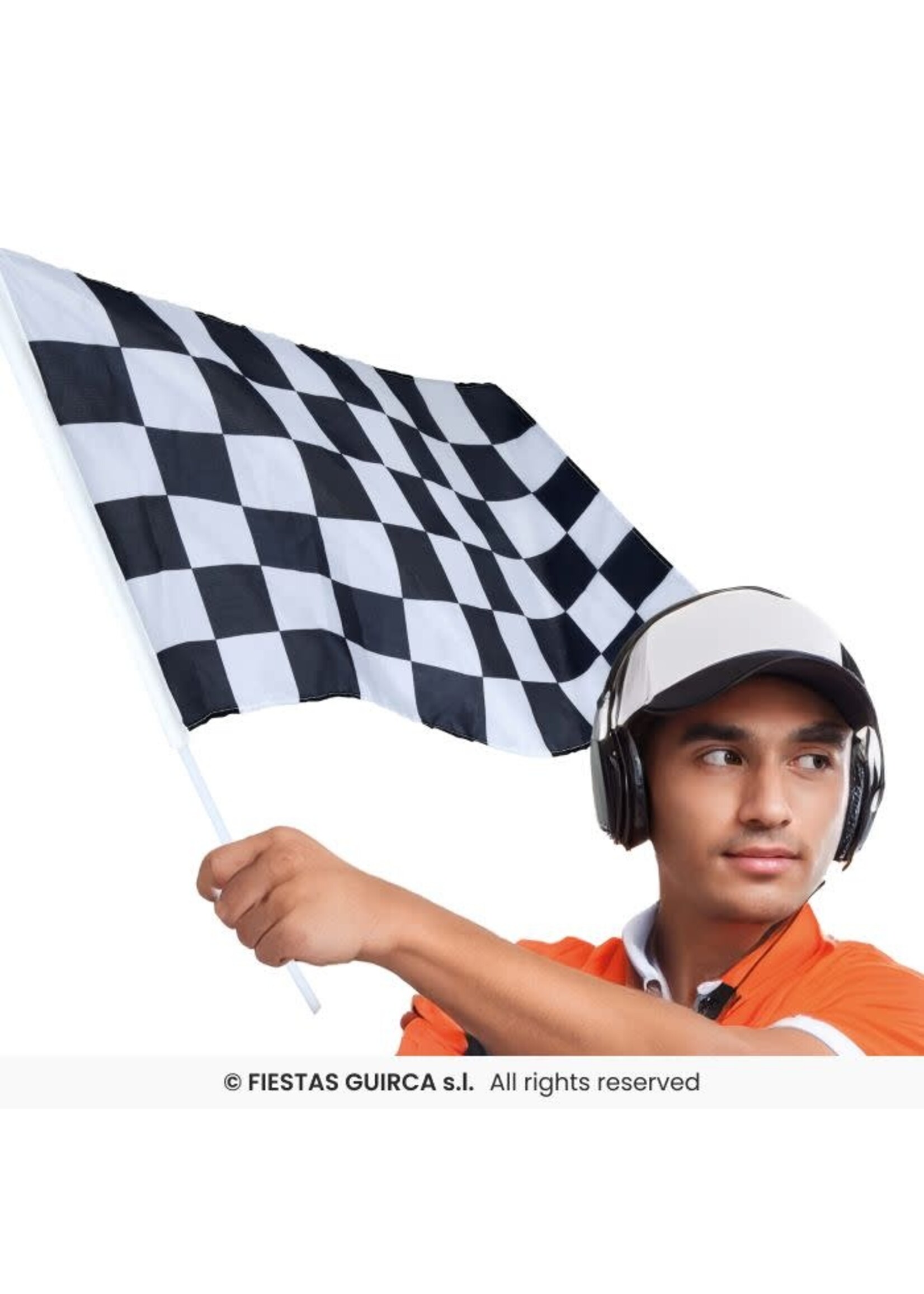 Fiestas Guirca Startvlag zwart-wit
