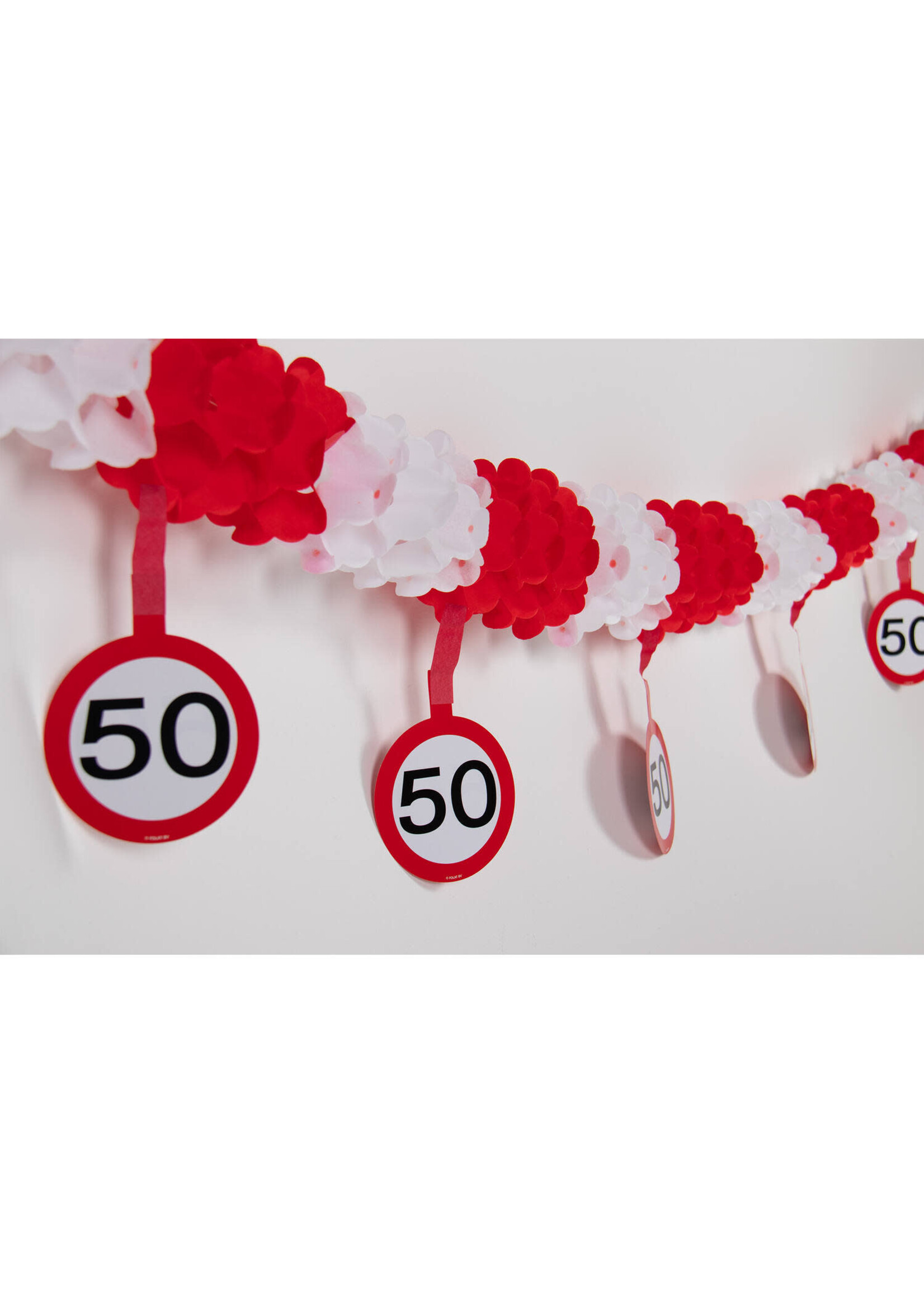 Folat Slinger verkeersbord met onderhangers 50 jaar
