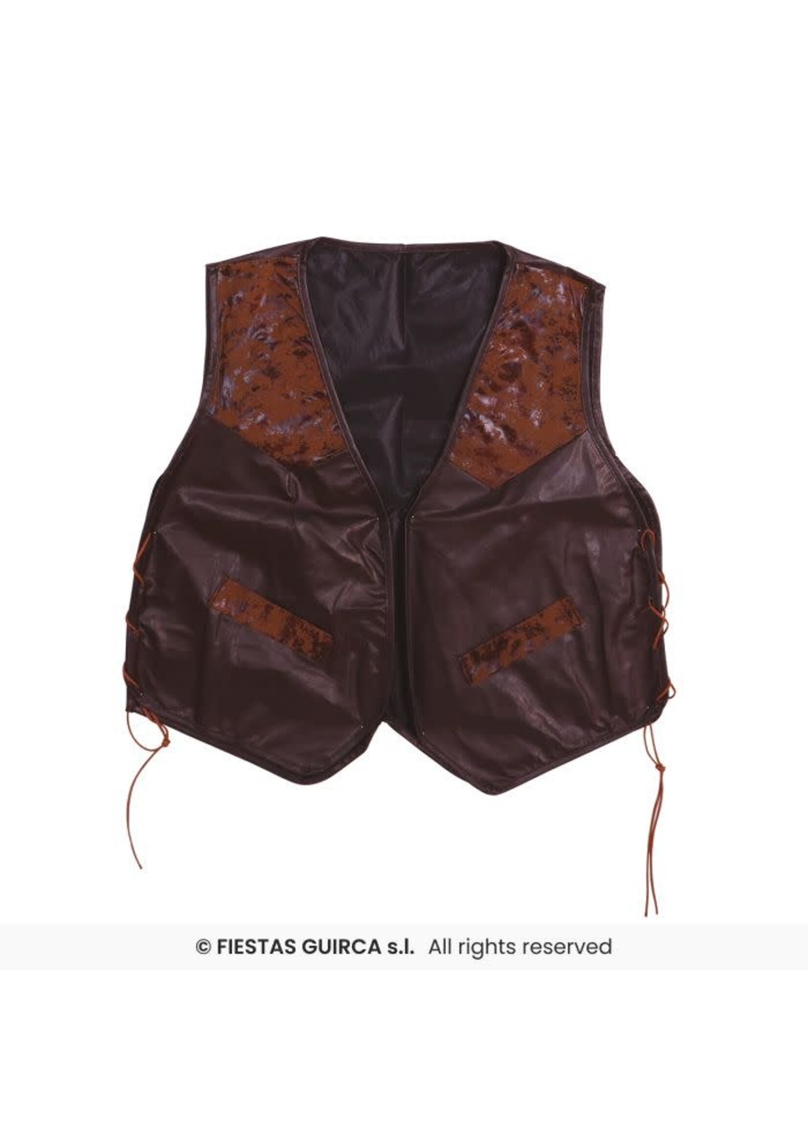 Fiestas Guirca Bruin vest van leerachtig materiaal