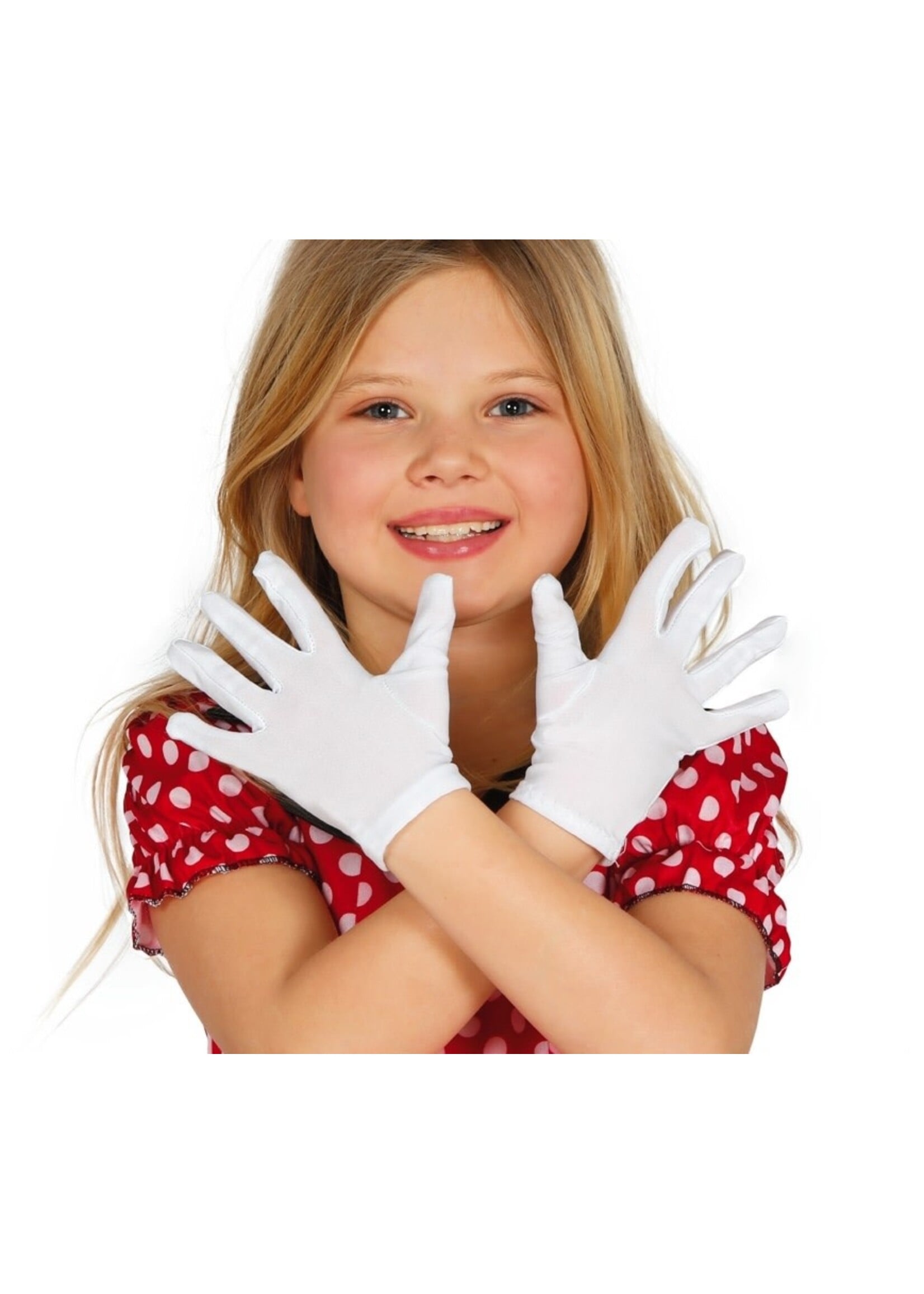 Feestkleding Breda Handschoenen  kind 17 cm wit