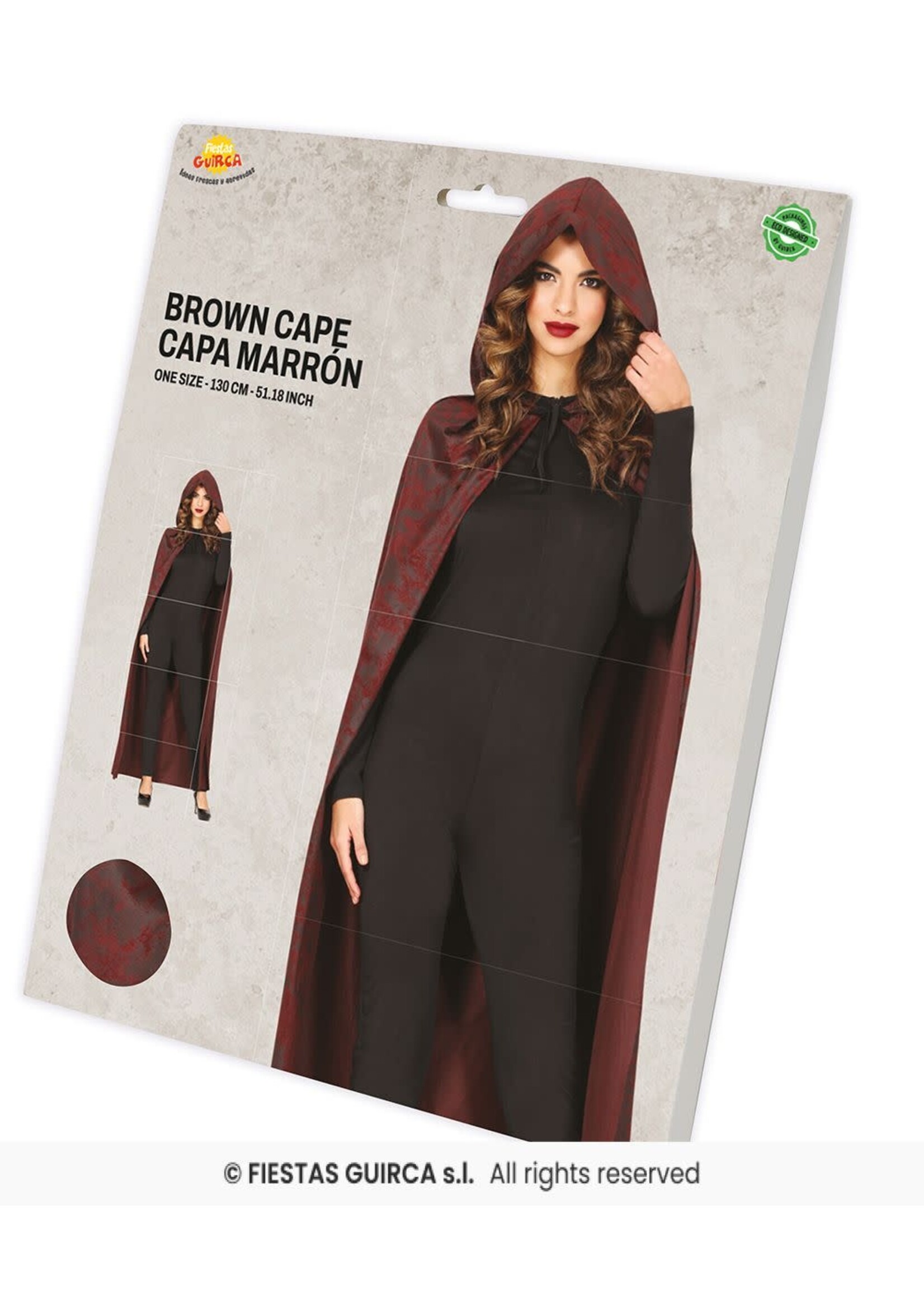 Fiestas Guirca Bruine cape met capuchon