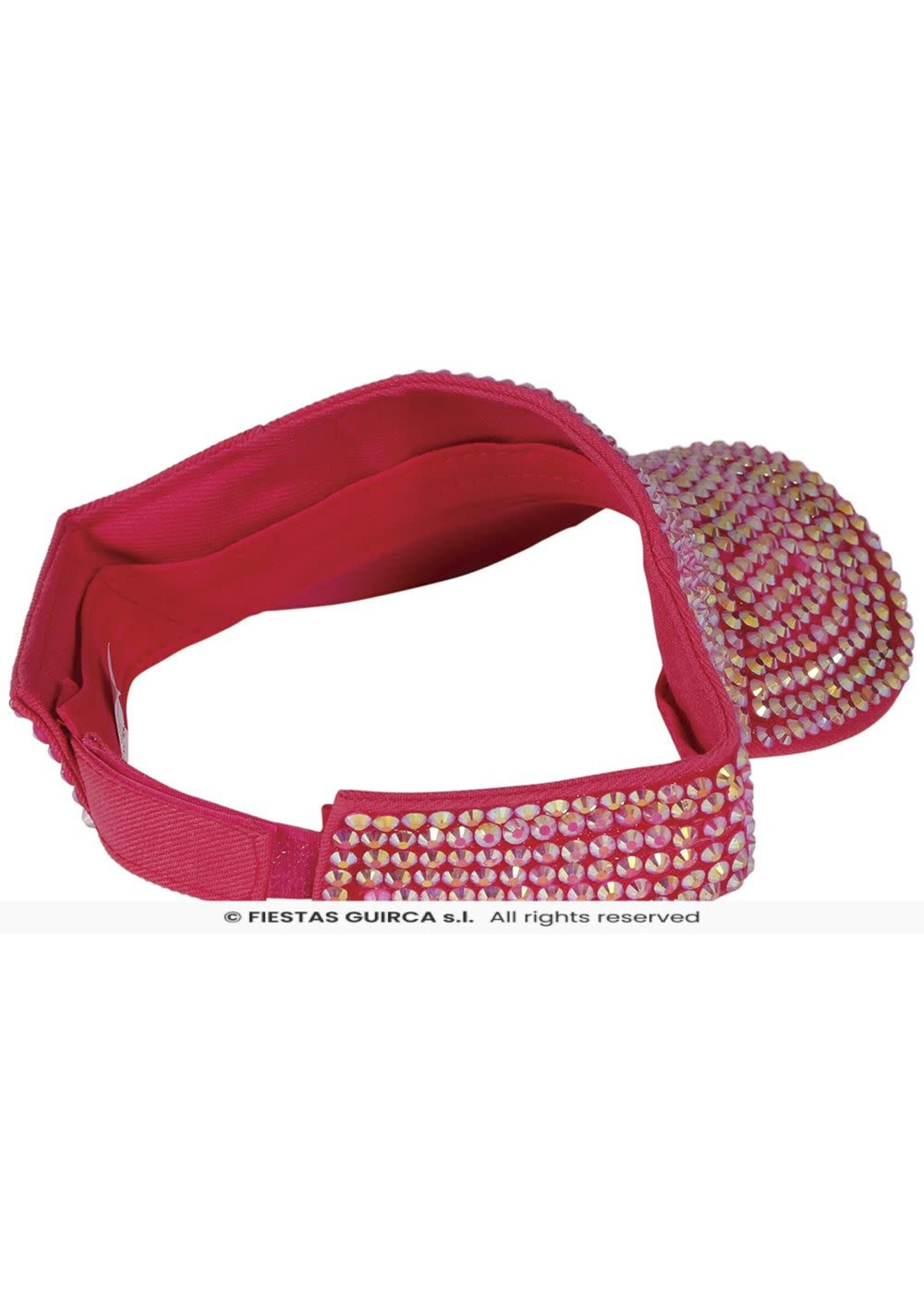Fiestas Guirca Roze zonneklep met steentjes