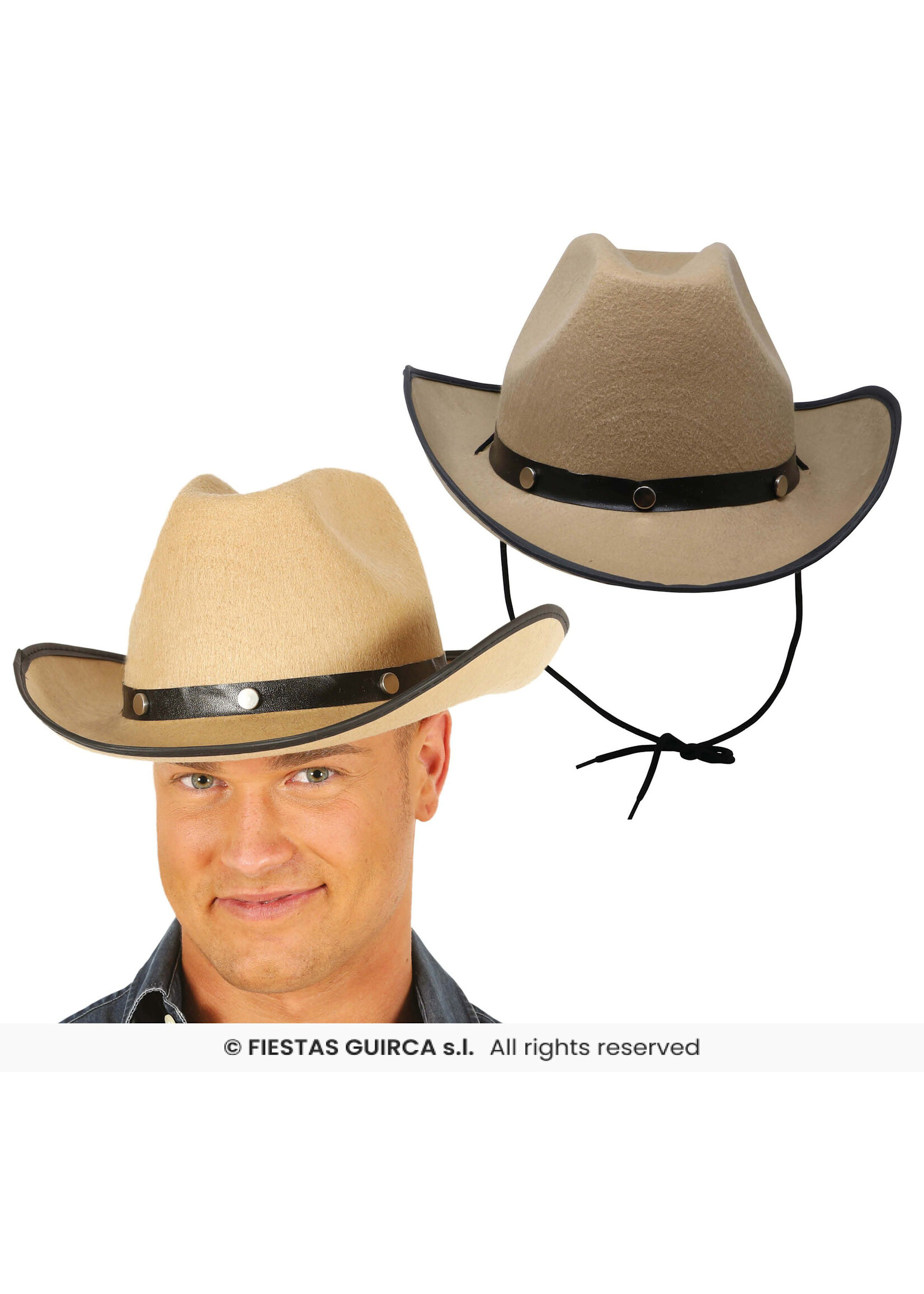 Fiestas Guirca Lichtbruine cowboyhoed van vilt