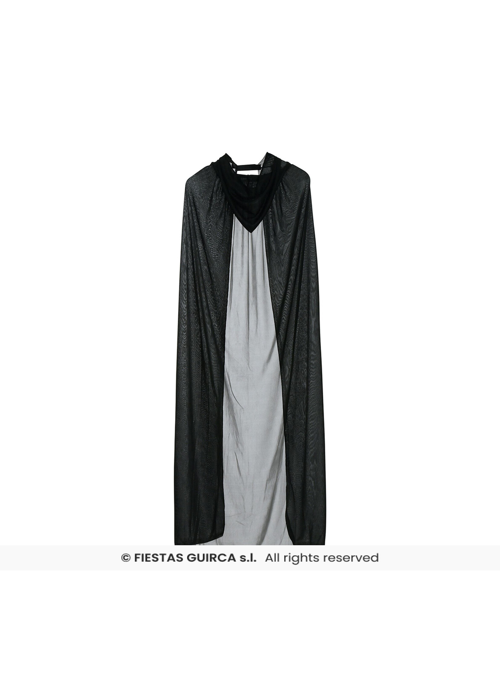 Fiestas Guirca Zwarte cape met capuchon 135 cm