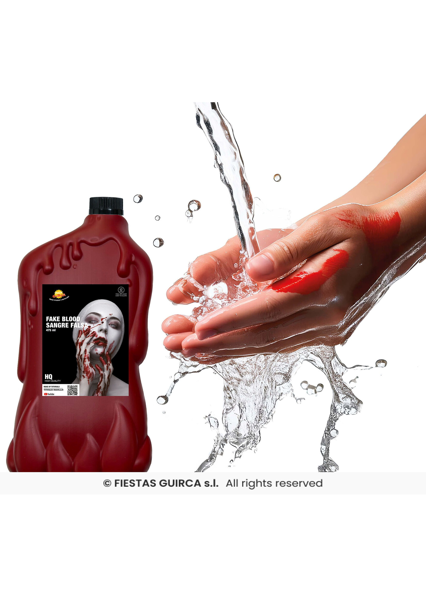Fiestas Guirca Fles afwasbaar nepbloed 475 ml