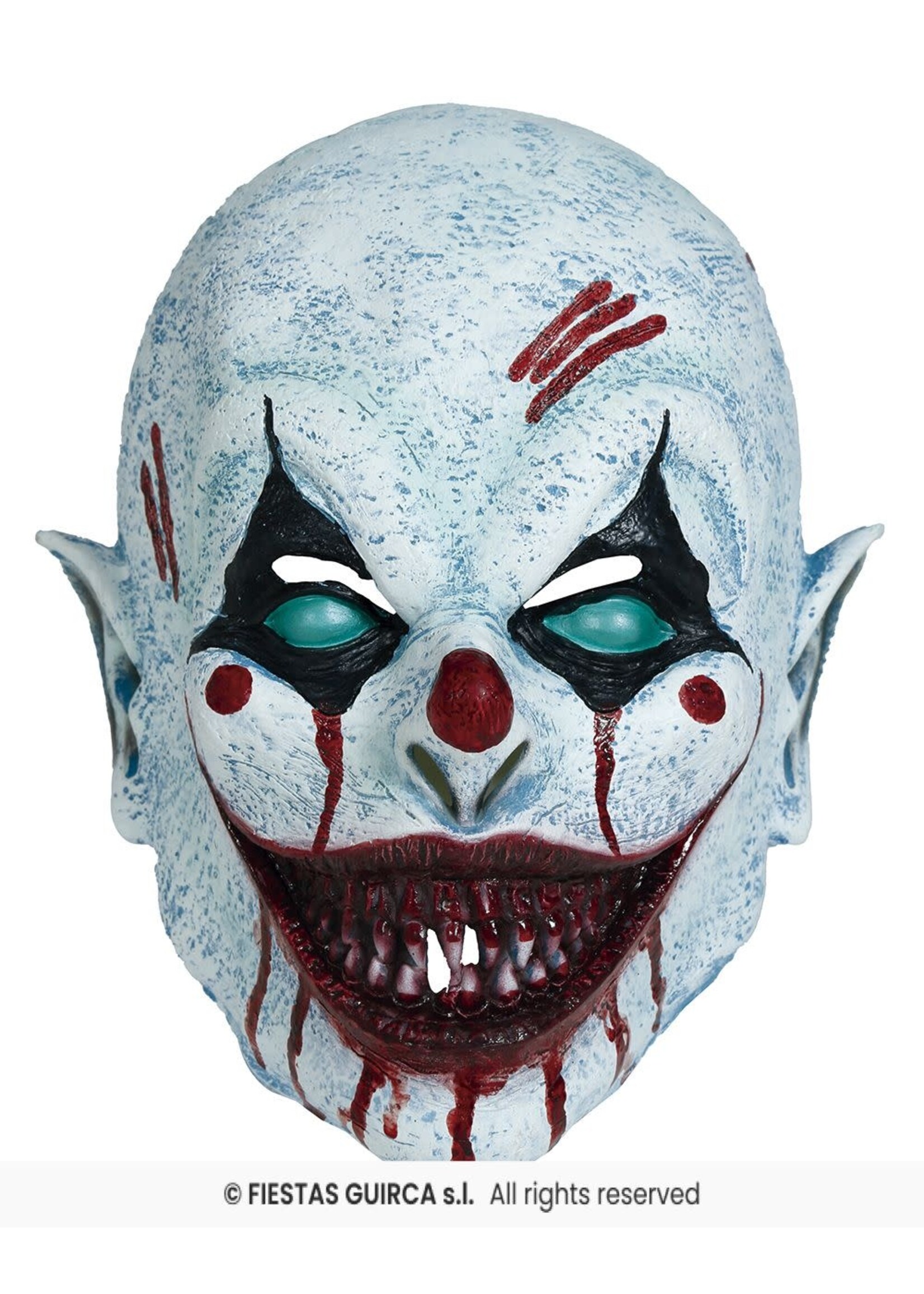 Fiestas Guirca Lachend horrorclown masker van latex