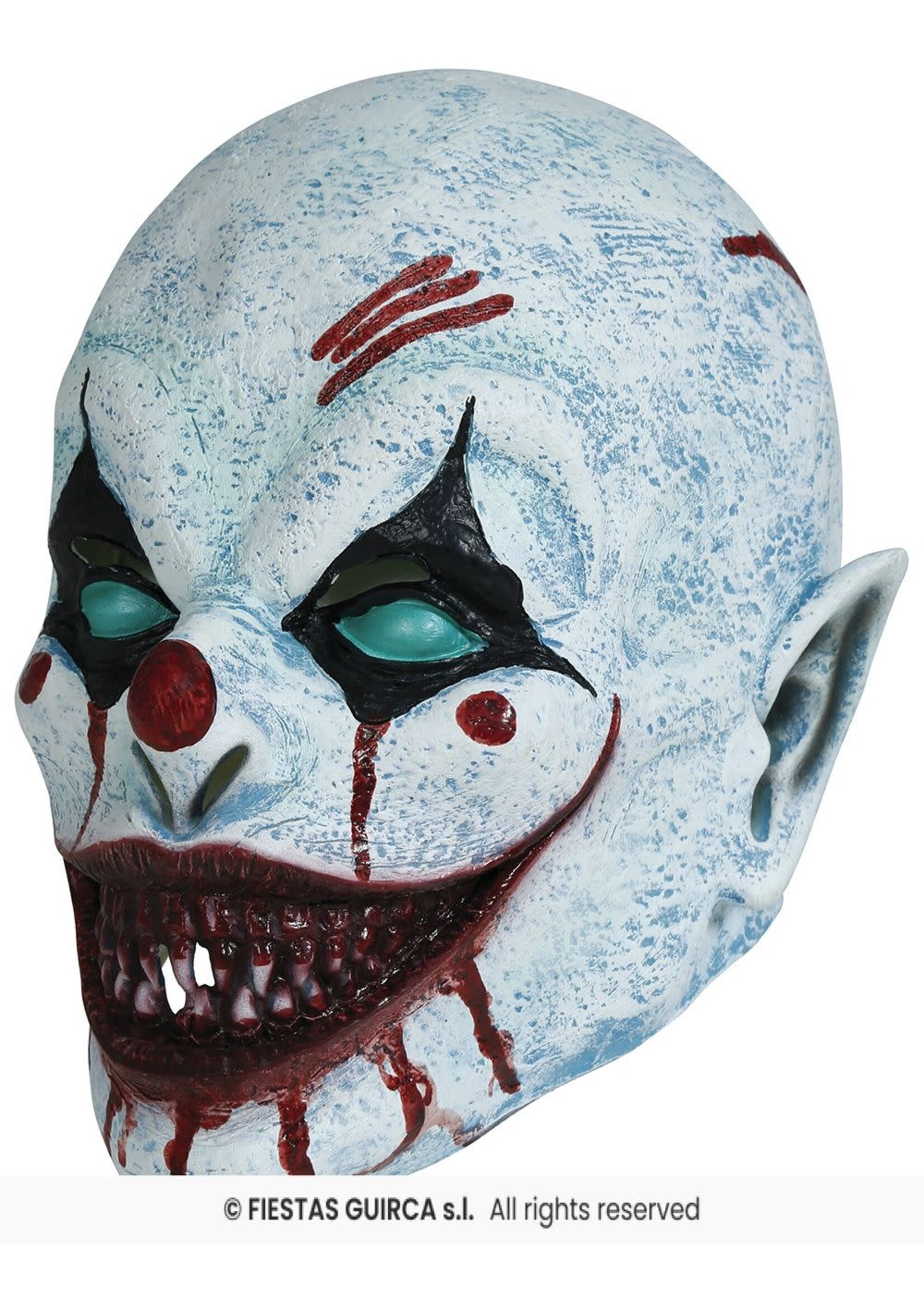 Fiestas Guirca Lachend horrorclown masker van latex