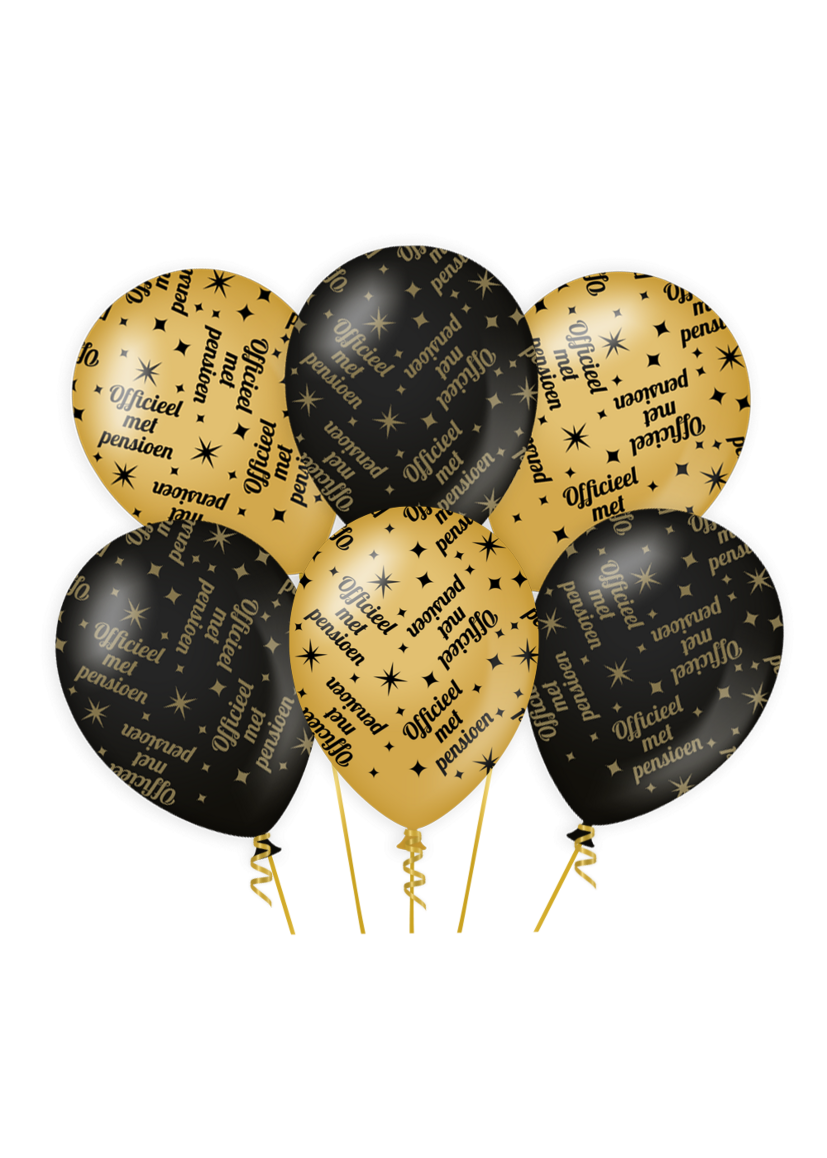 Feestkleding Breda Ballonnen Pensioen zwart/goud