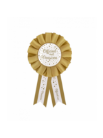 Feestkleding Breda Party Rozet goud/wit - pensioen