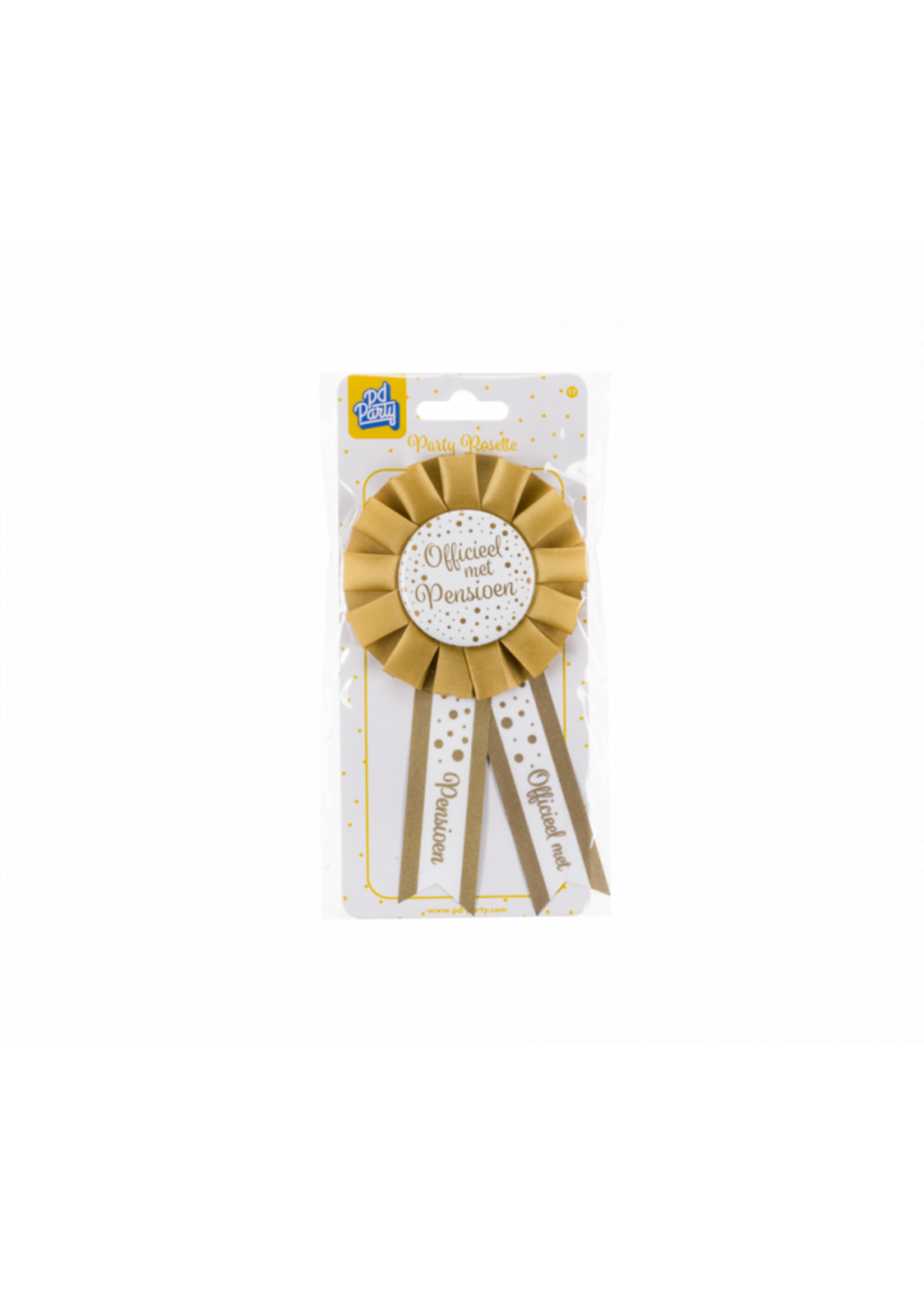 Feestkleding Breda Party Rozet goud/wit - pensioen