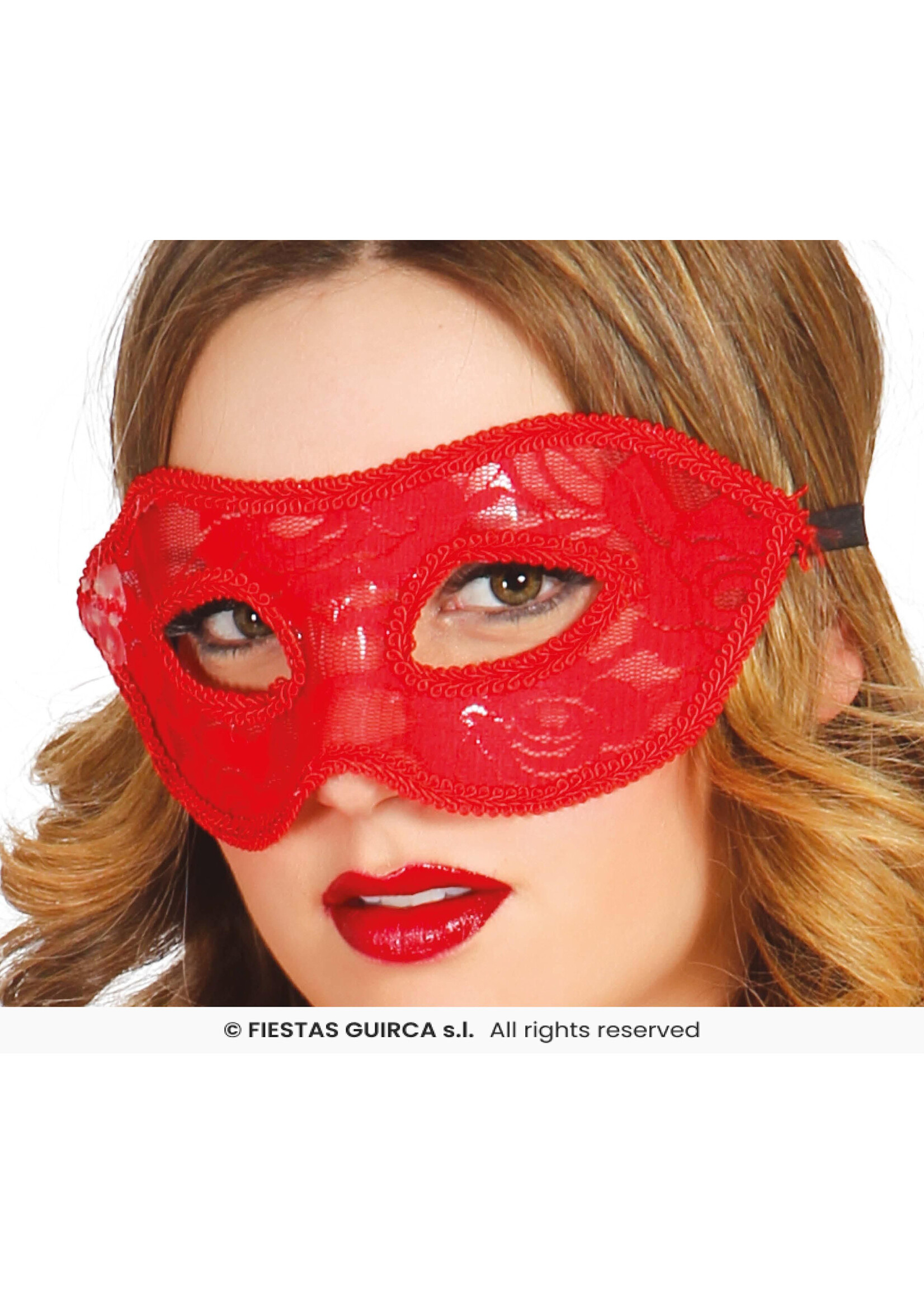 Fiestas Guirca Rood kanten masker