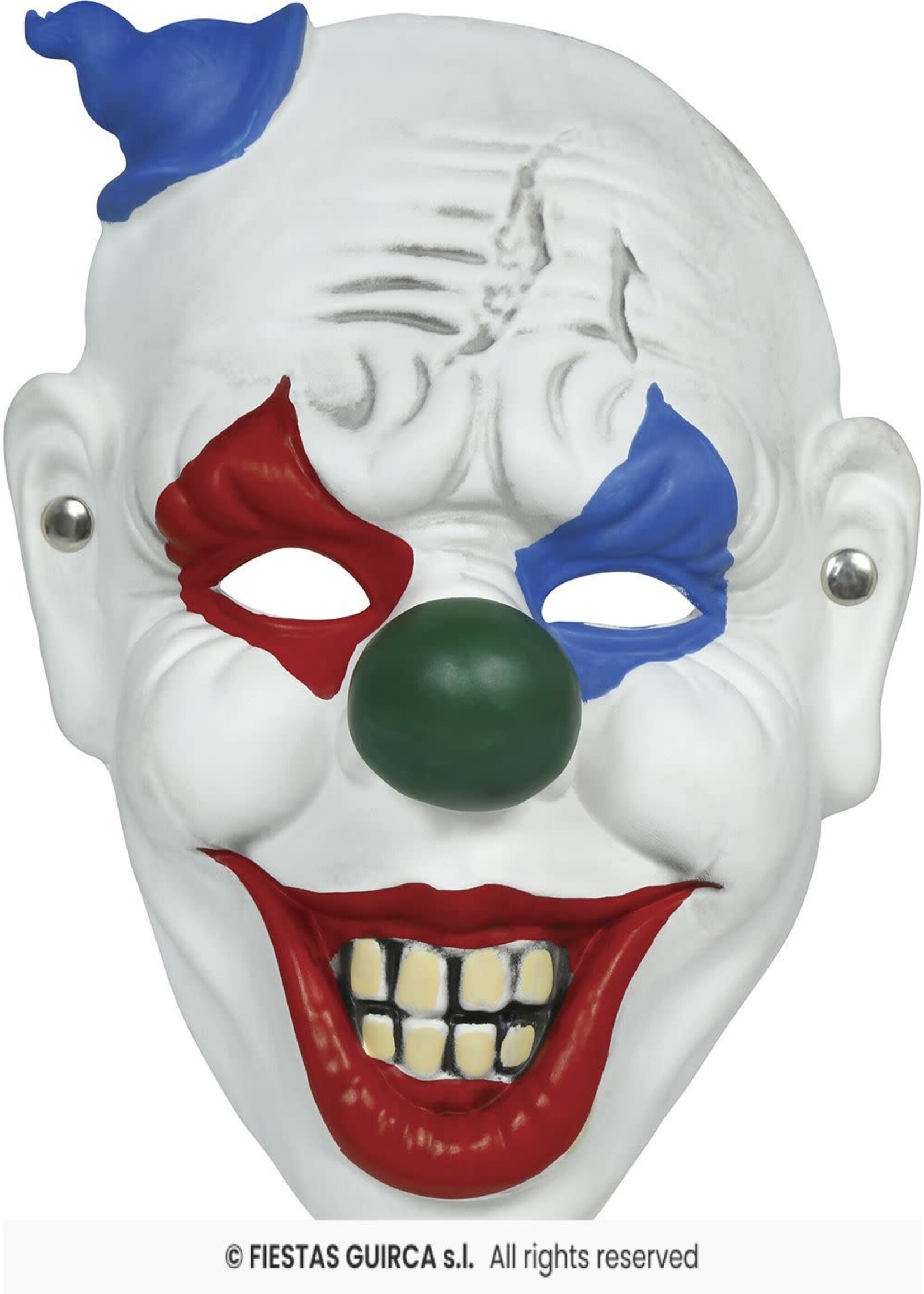 Fiestas Guirca Lachend horrorclownmasker van schuim