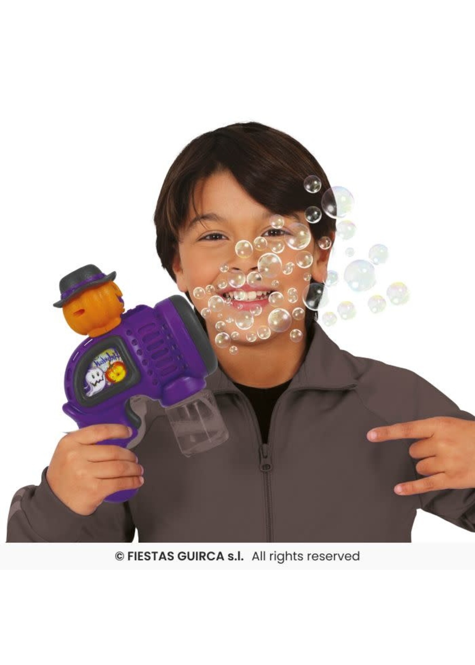 Fiestas Guirca Halloween zeepbubbelpistool met pompoen