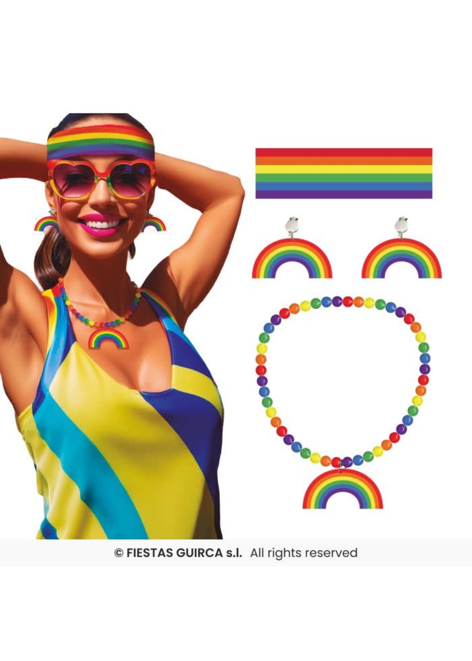 Fiestas Guirca Regenboog sieraden set
