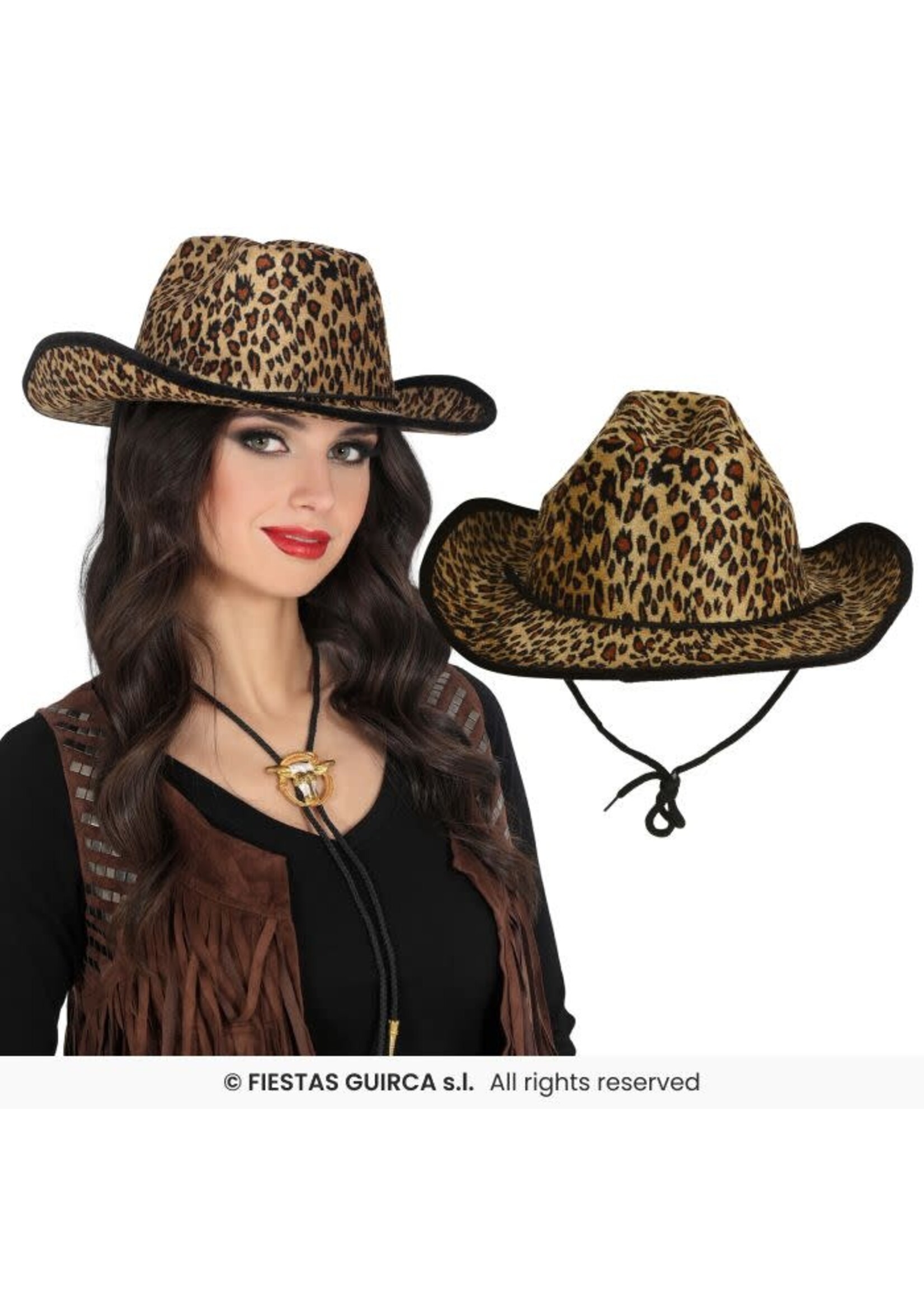 Fiestas Guirca Cowboyhoed met luipaardprint