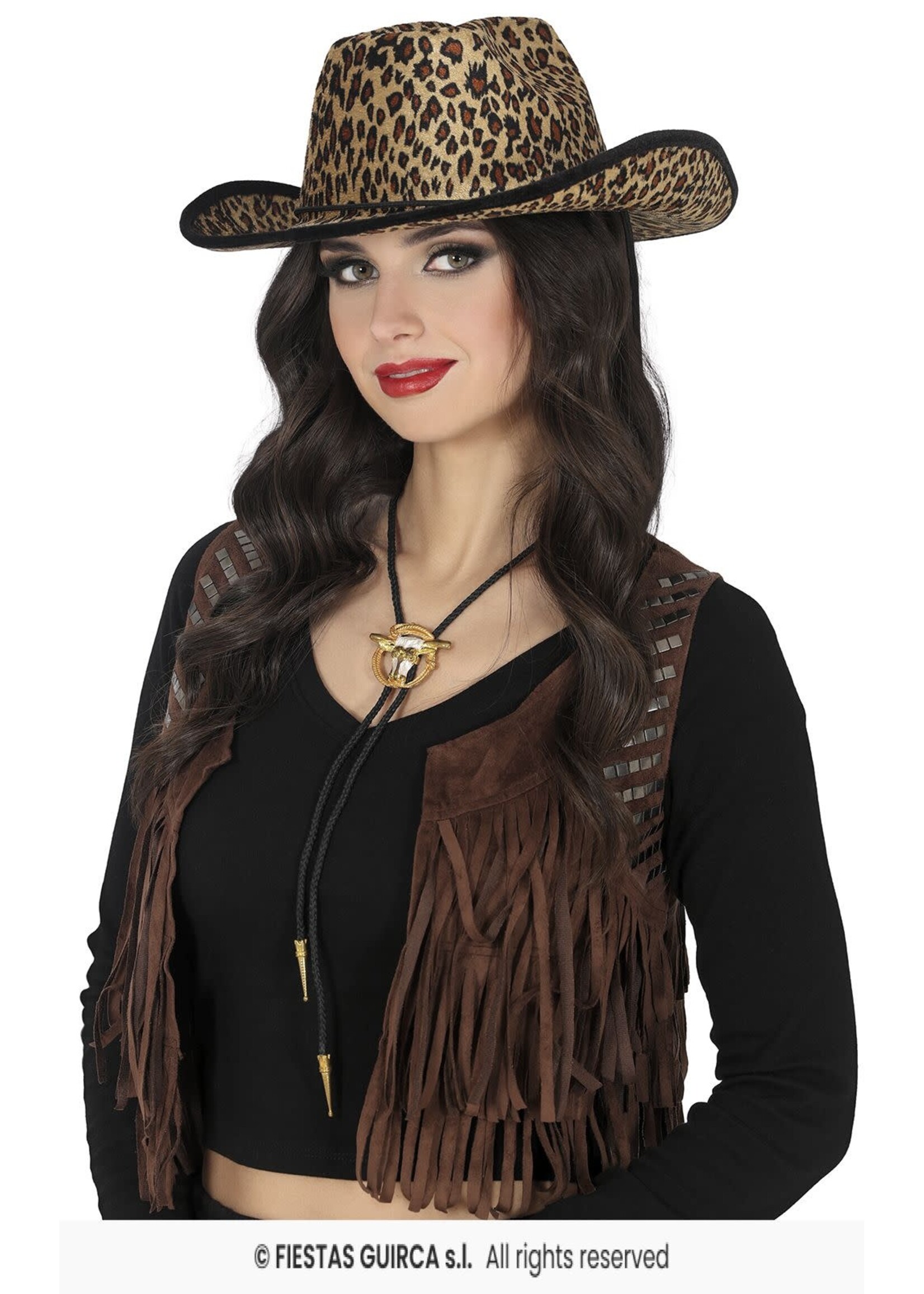 Fiestas Guirca Cowboyhoed met luipaardprint