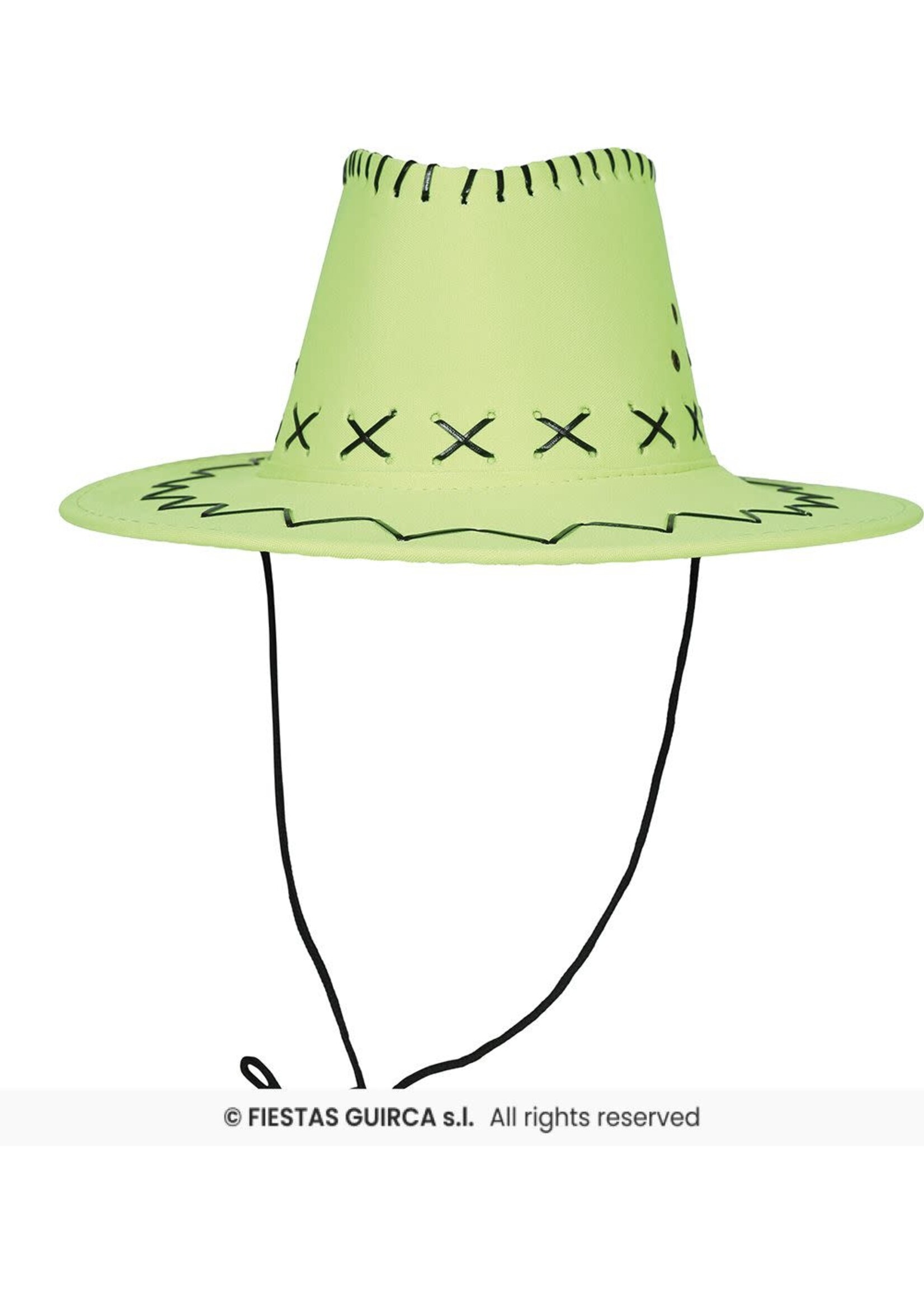 Fiestas Guirca Groene cowboyhoed van nepleer