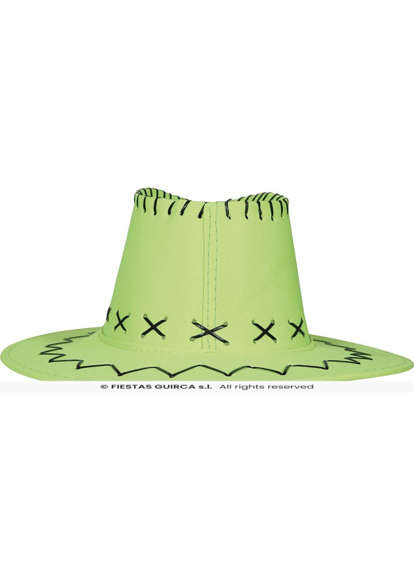Fiestas Guirca Groene cowboyhoed van nepleer