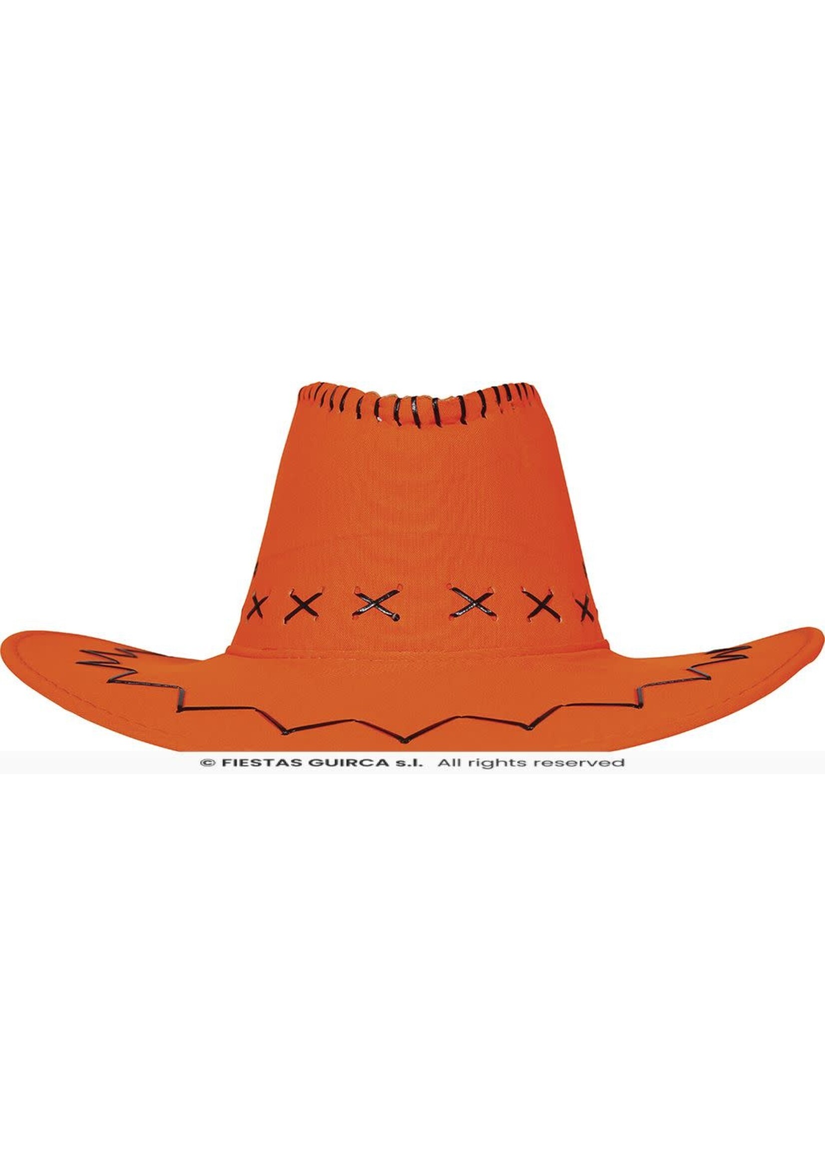 Fiestas Guirca Oranje cowboyhoed van nepleer