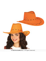 Fiestas Guirca Oranje cowboyhoed van nepleer