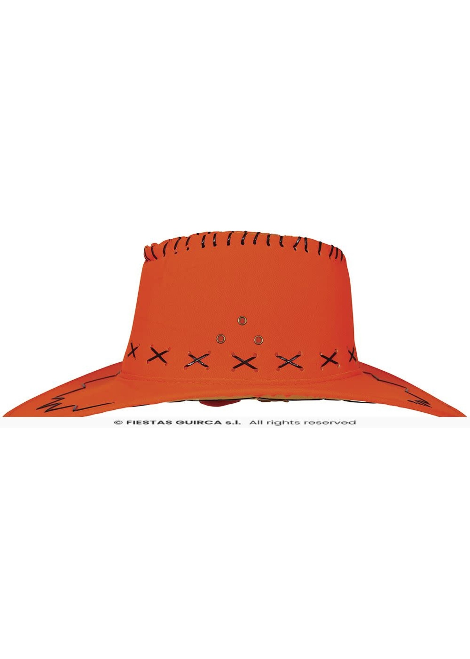 Fiestas Guirca Oranje cowboyhoed van nepleer