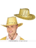 Fiestas Guirca Gouden cowboyhoed met pailletten