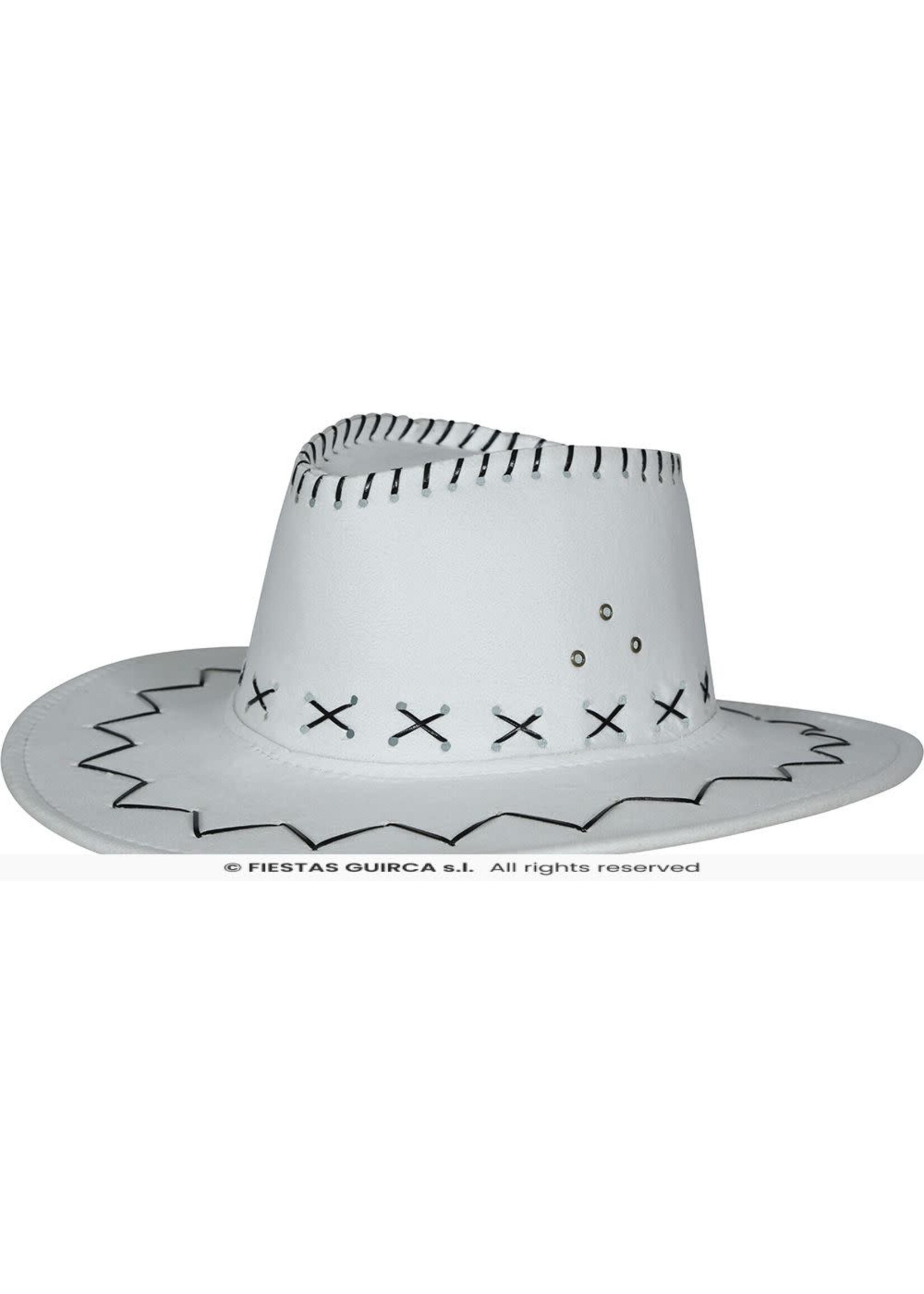 Fiestas Guirca Witte cowboyhoed van nepleer