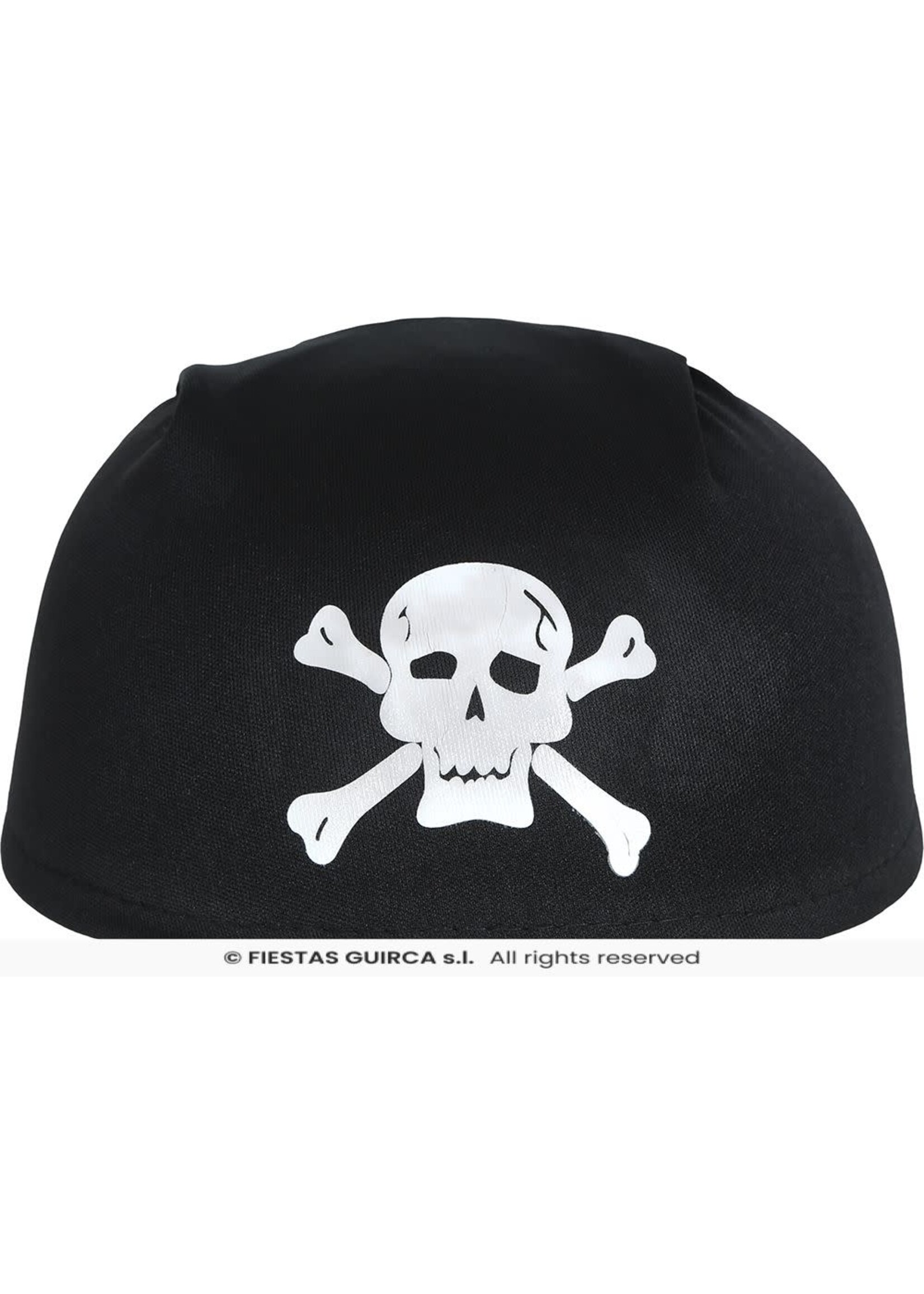 Fiestas Guirca Zwarte piratenbandana met doodskop