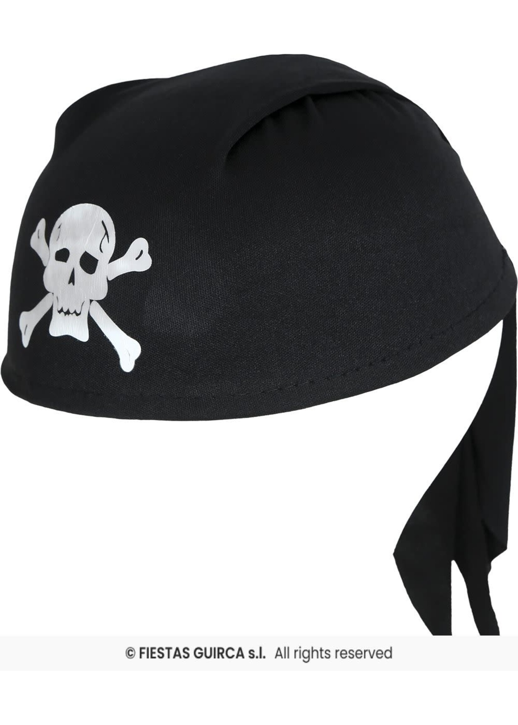 Fiestas Guirca Zwarte piratenbandana met doodskop