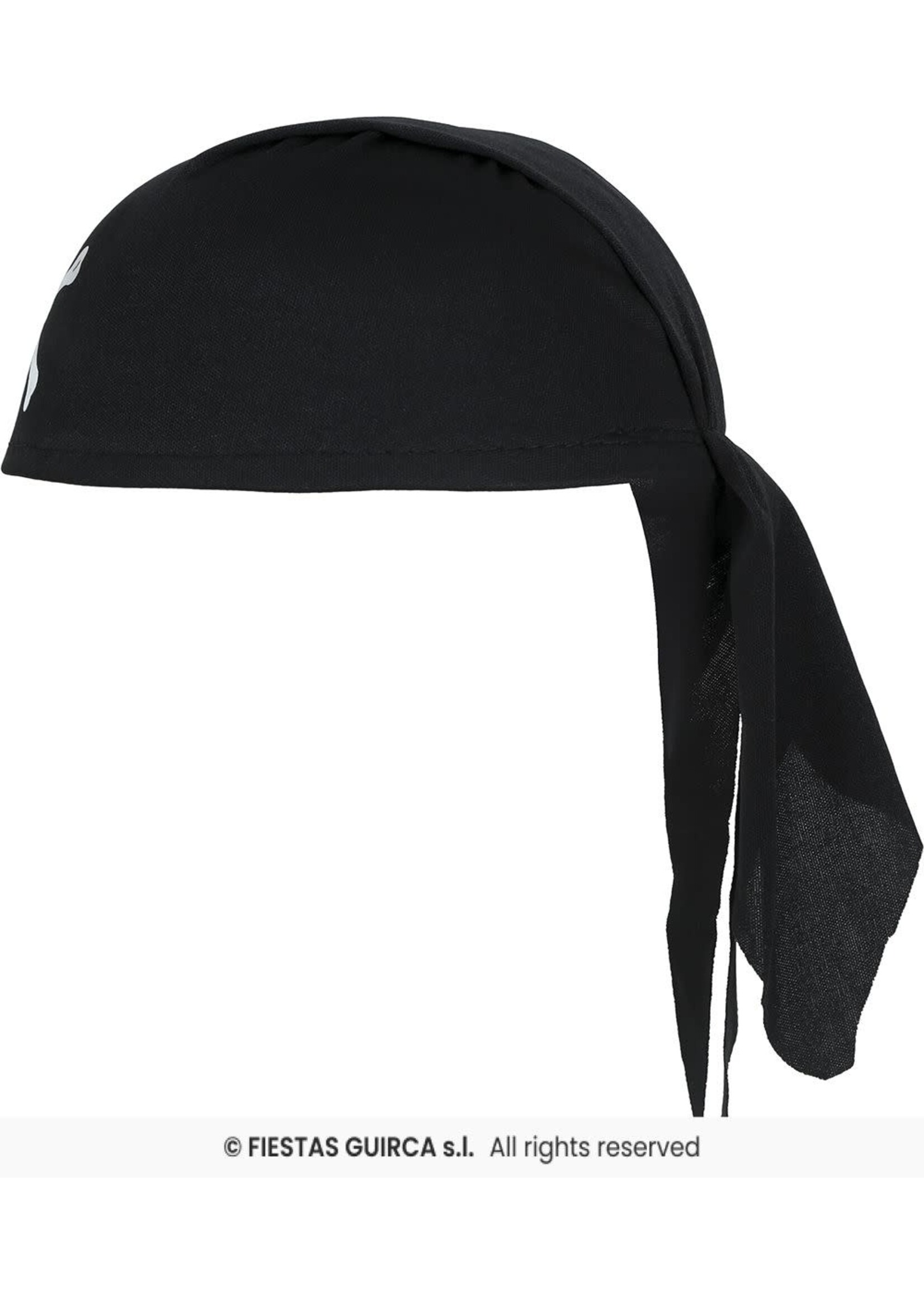 Fiestas Guirca Zwarte piratenbandana met doodskop