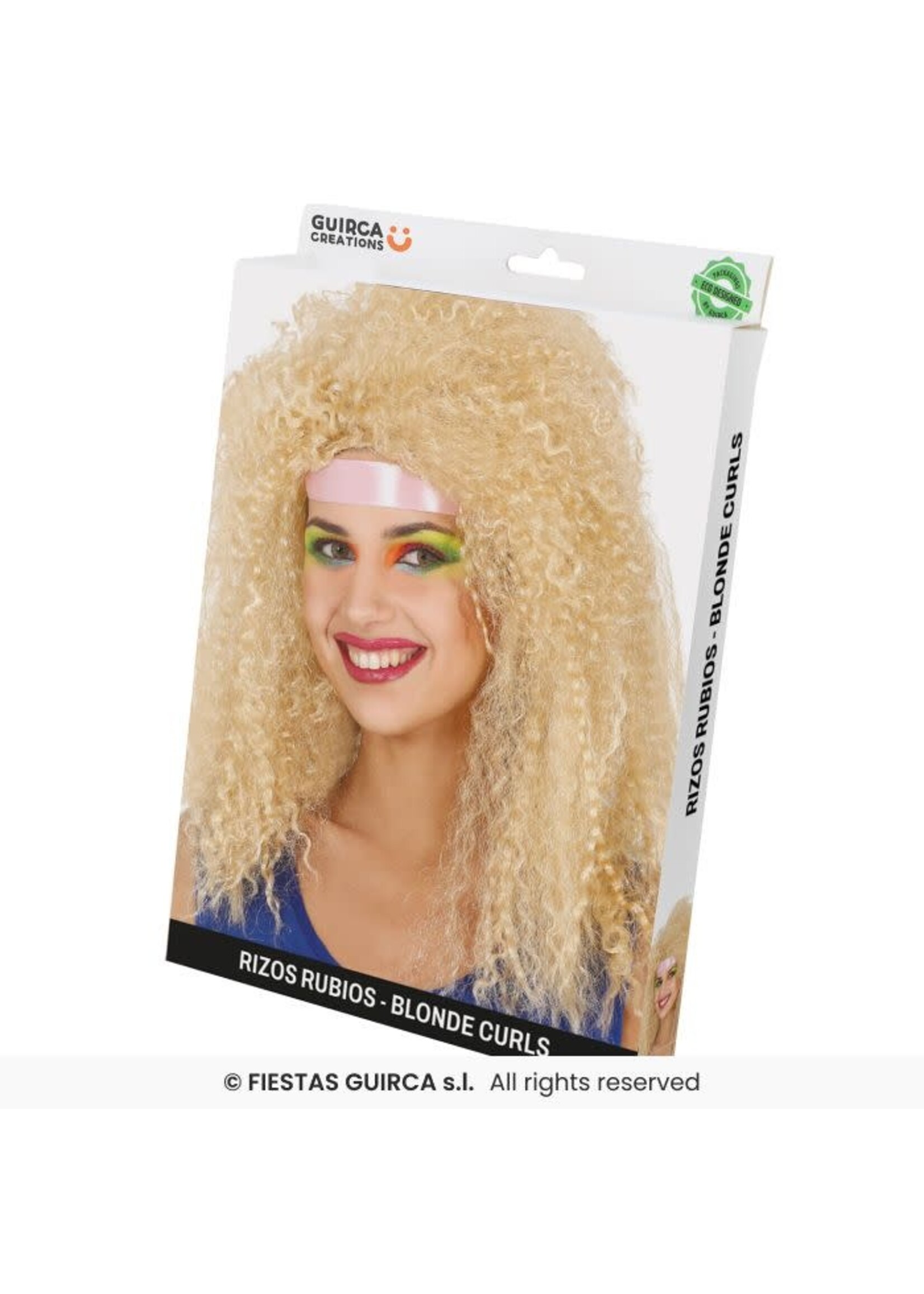 Fiestas Guirca Blonde pruik met krullen