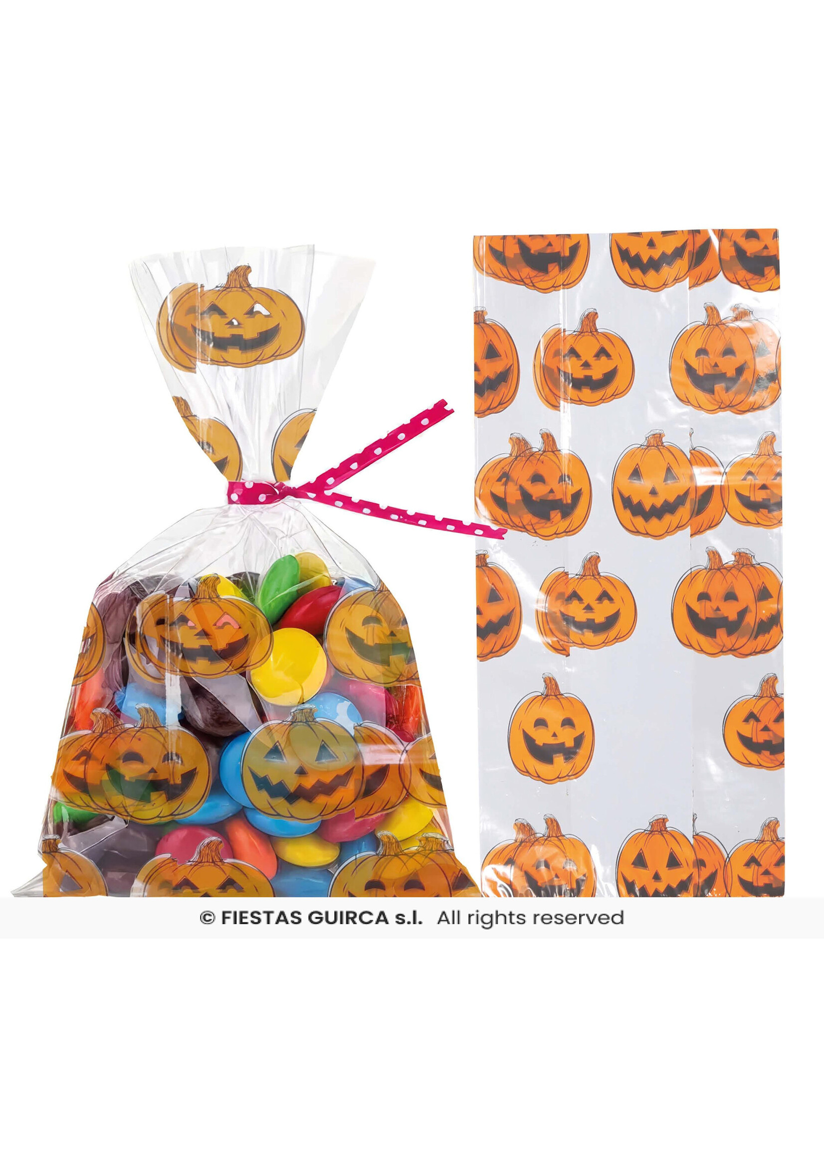 Fiestas Guirca Halloween snoepzakjes met pompoenen - 20 stuks