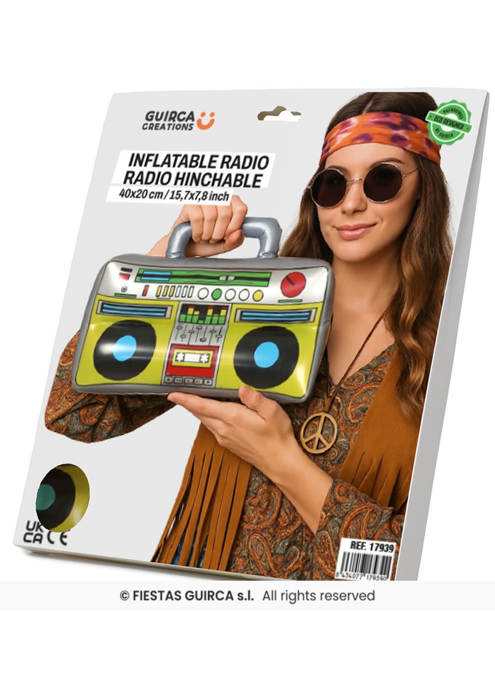 Fiestas Guirca Opblaasbare retro radio