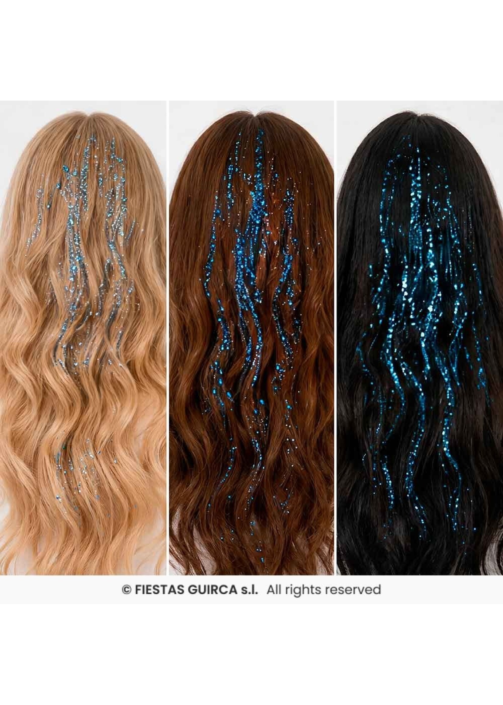 Fiestas Guirca Lichtblauwe glitter haarspray
