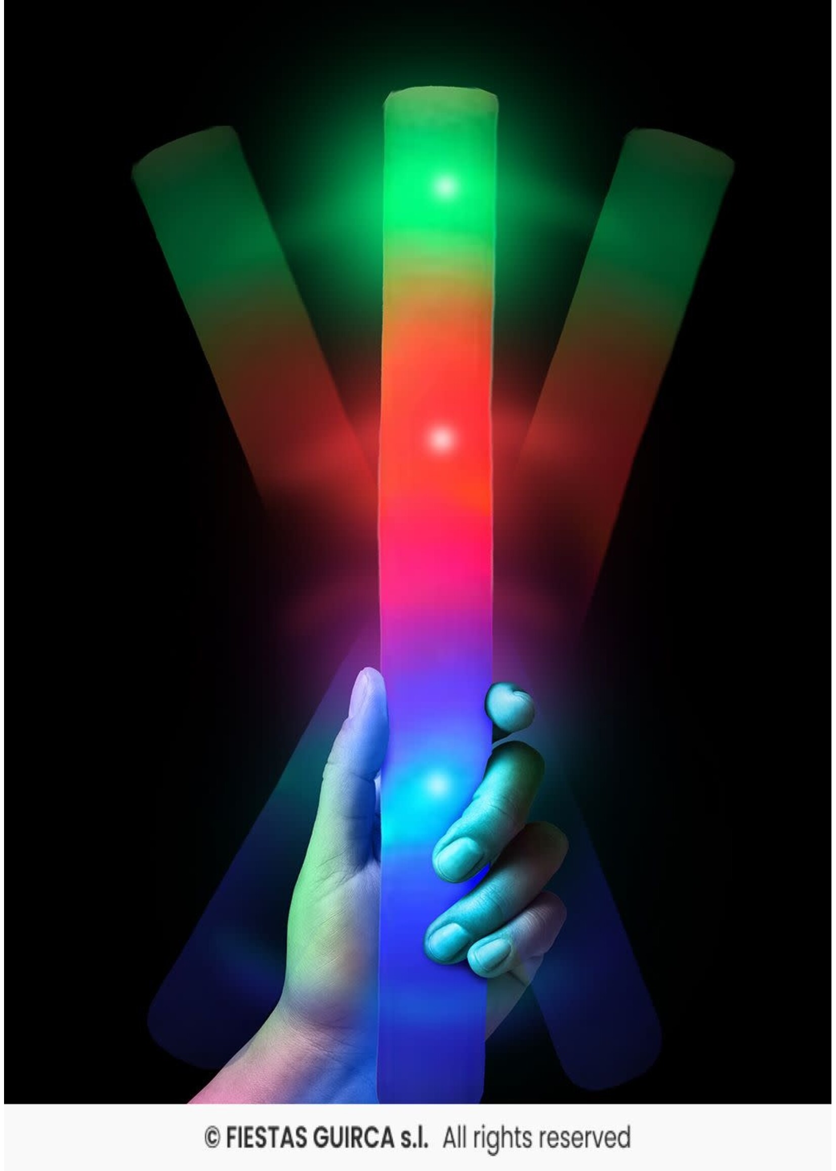 Fiestas Guirca Meerkleurige LED-lichtstok van schuim