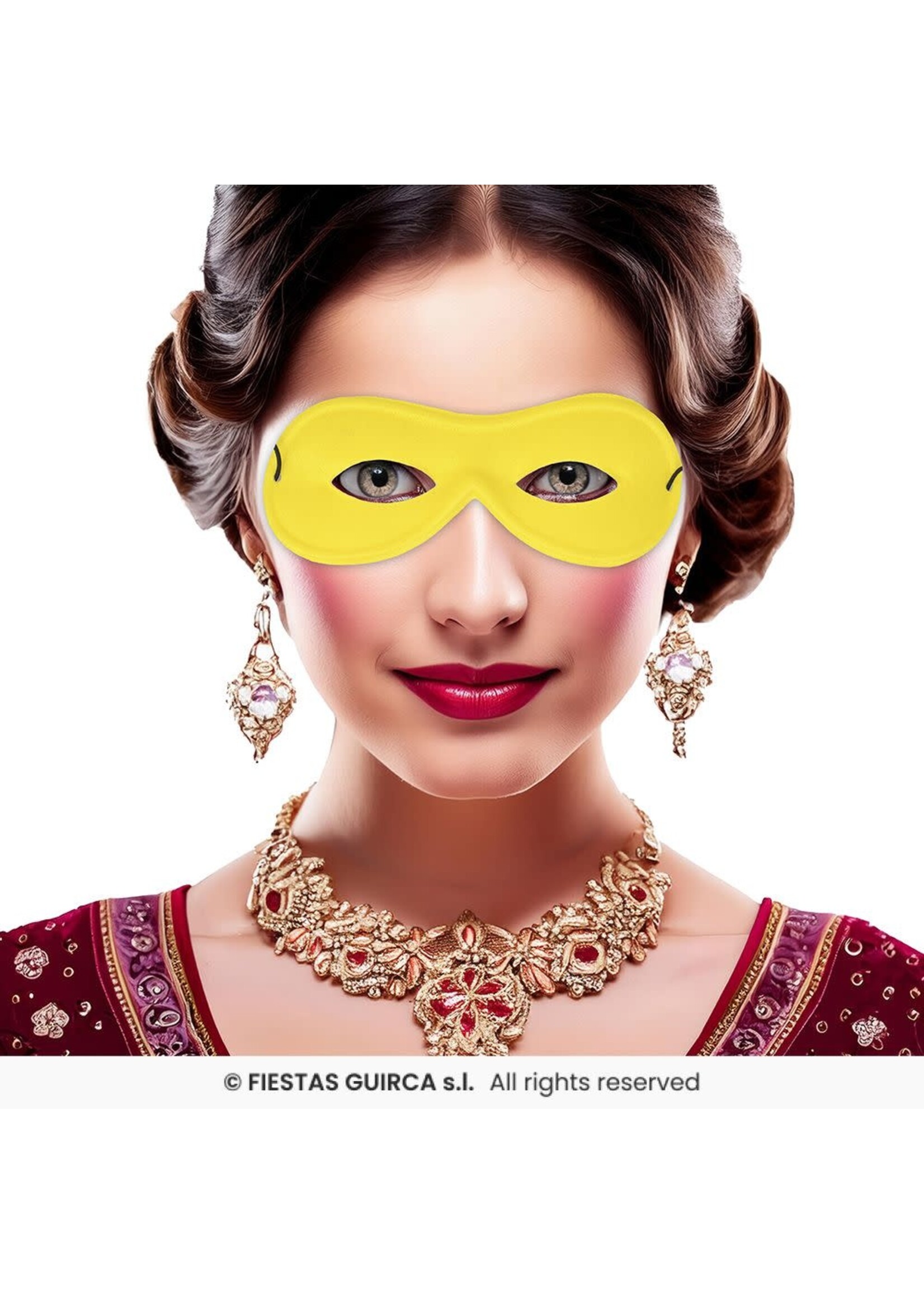 Fiestas Guirca Geel oogmasker