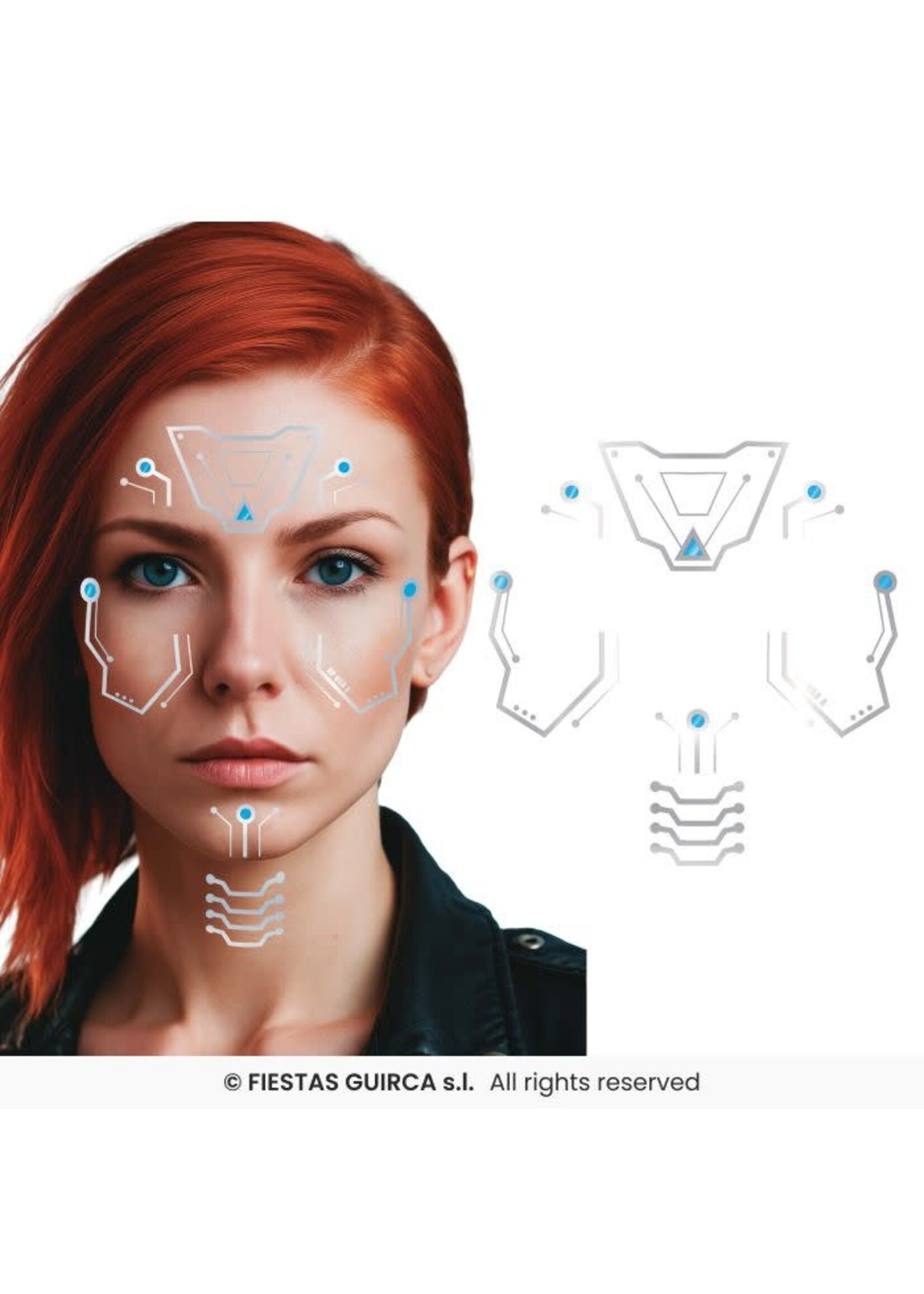 Fiestas Guirca Futuristische plaktattoos