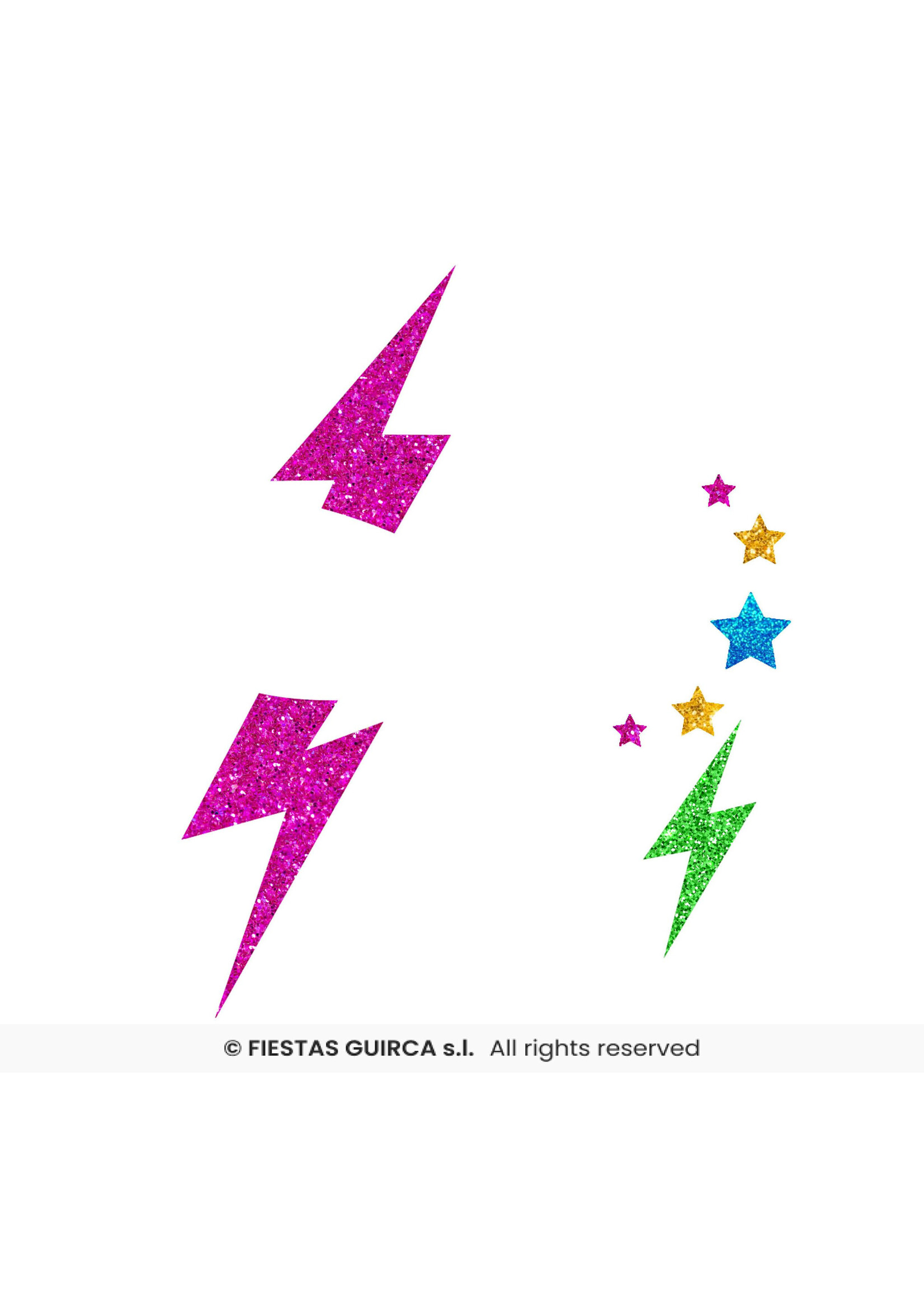 Fiestas Guirca Gezichtssticker met bliksem