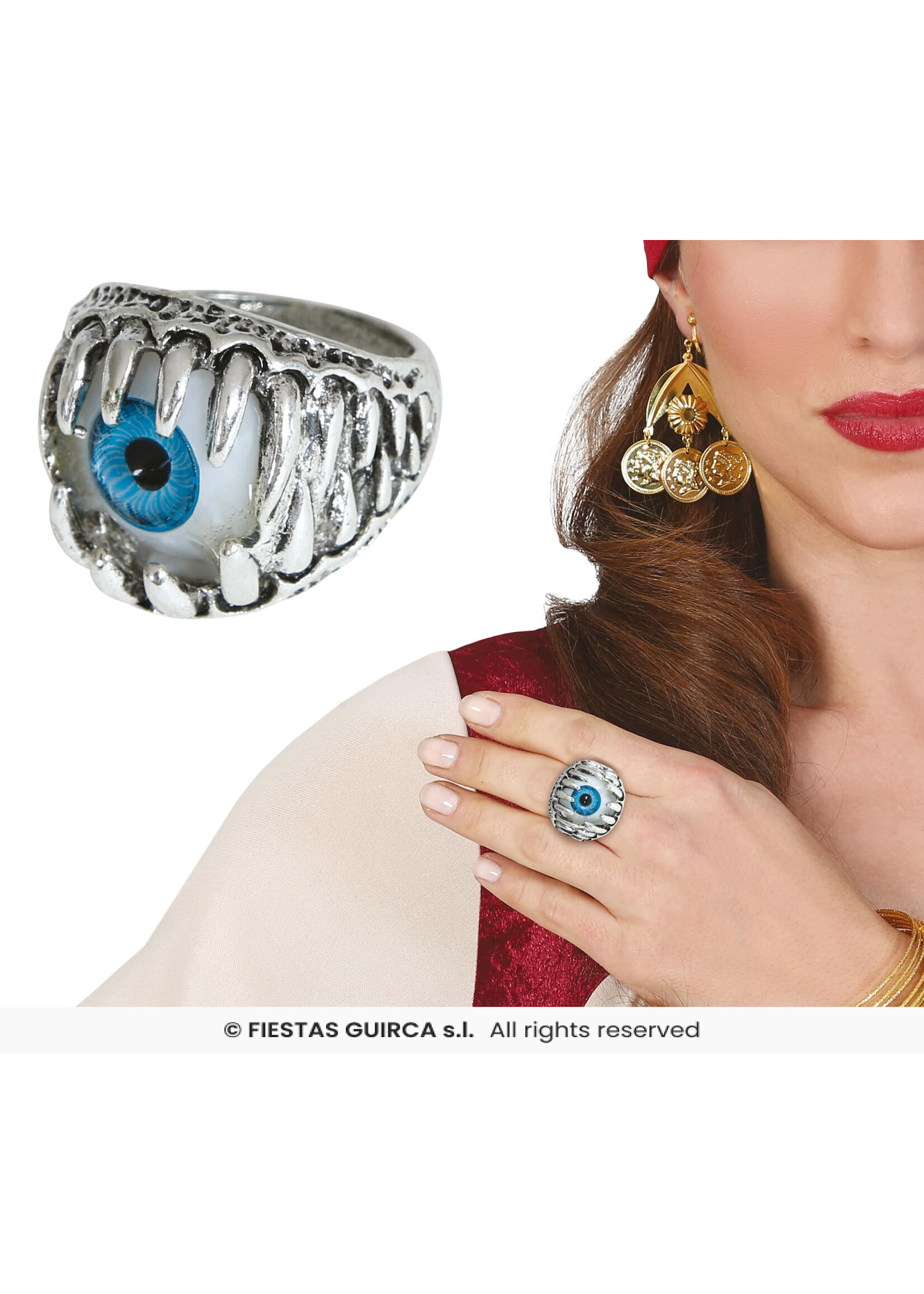 Fiestas Guirca Metalen ring met oogbal