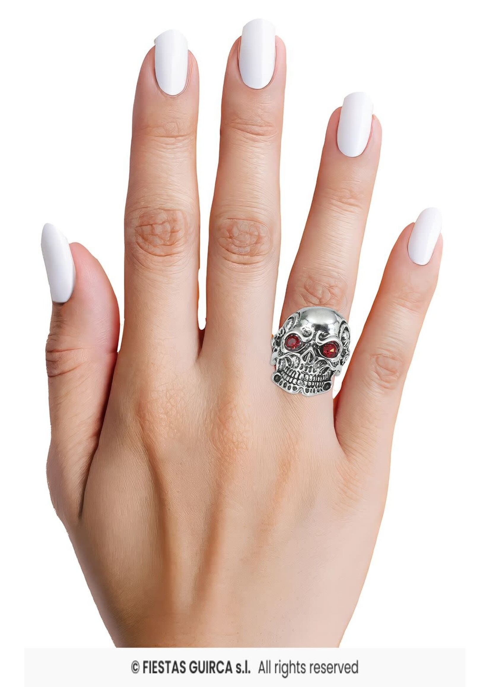 Fiestas Guirca Metalen ring met doodskop