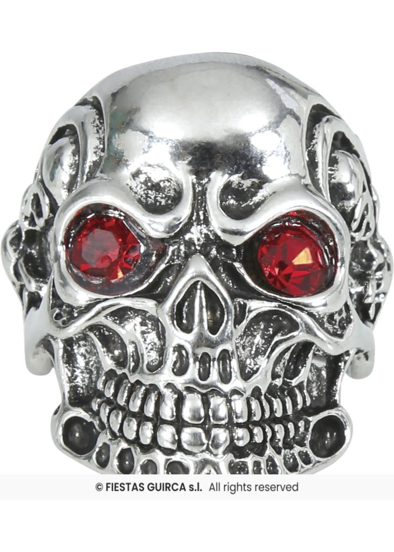 Fiestas Guirca Metalen ring met doodskop