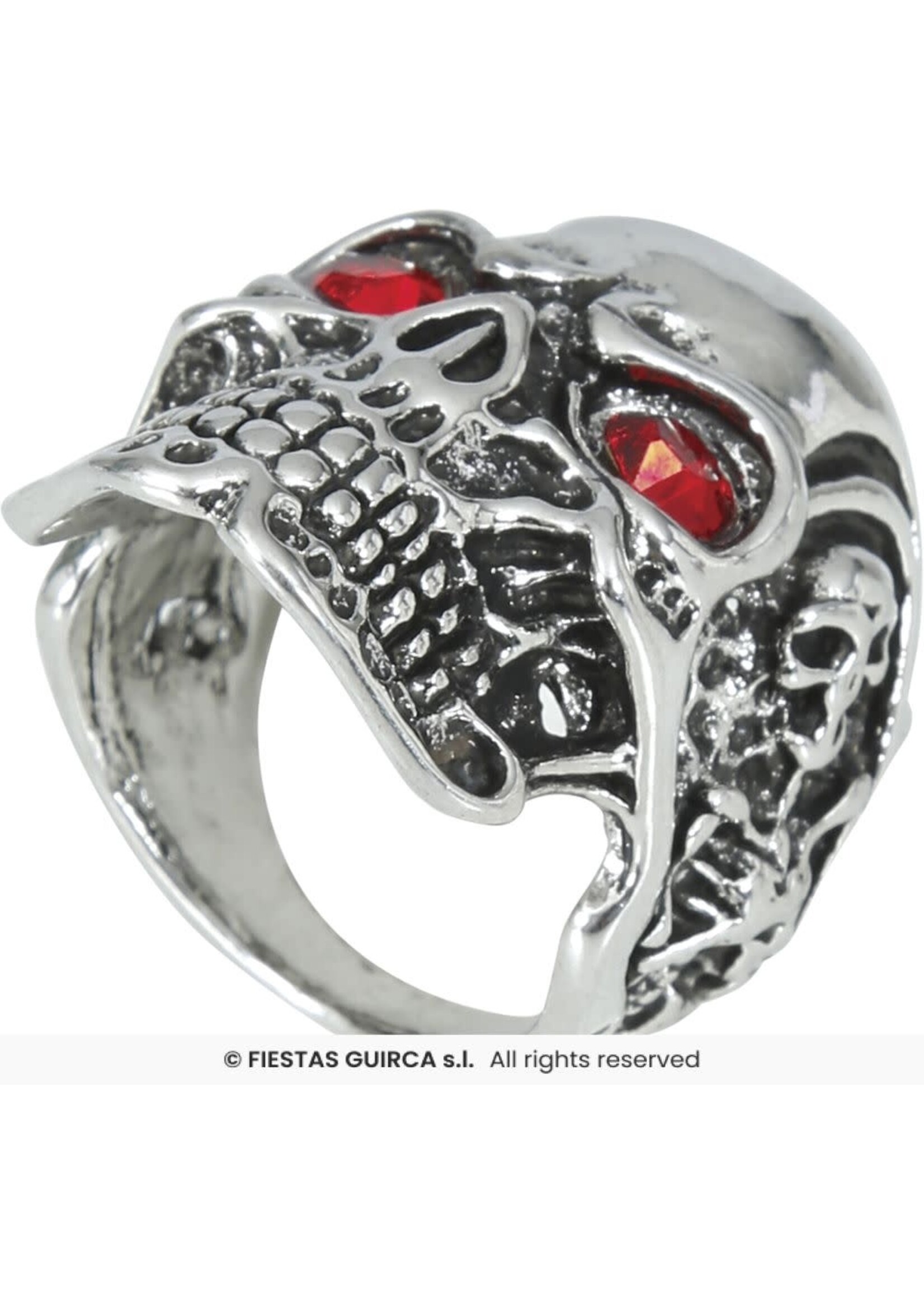 Fiestas Guirca Metalen ring met doodskop
