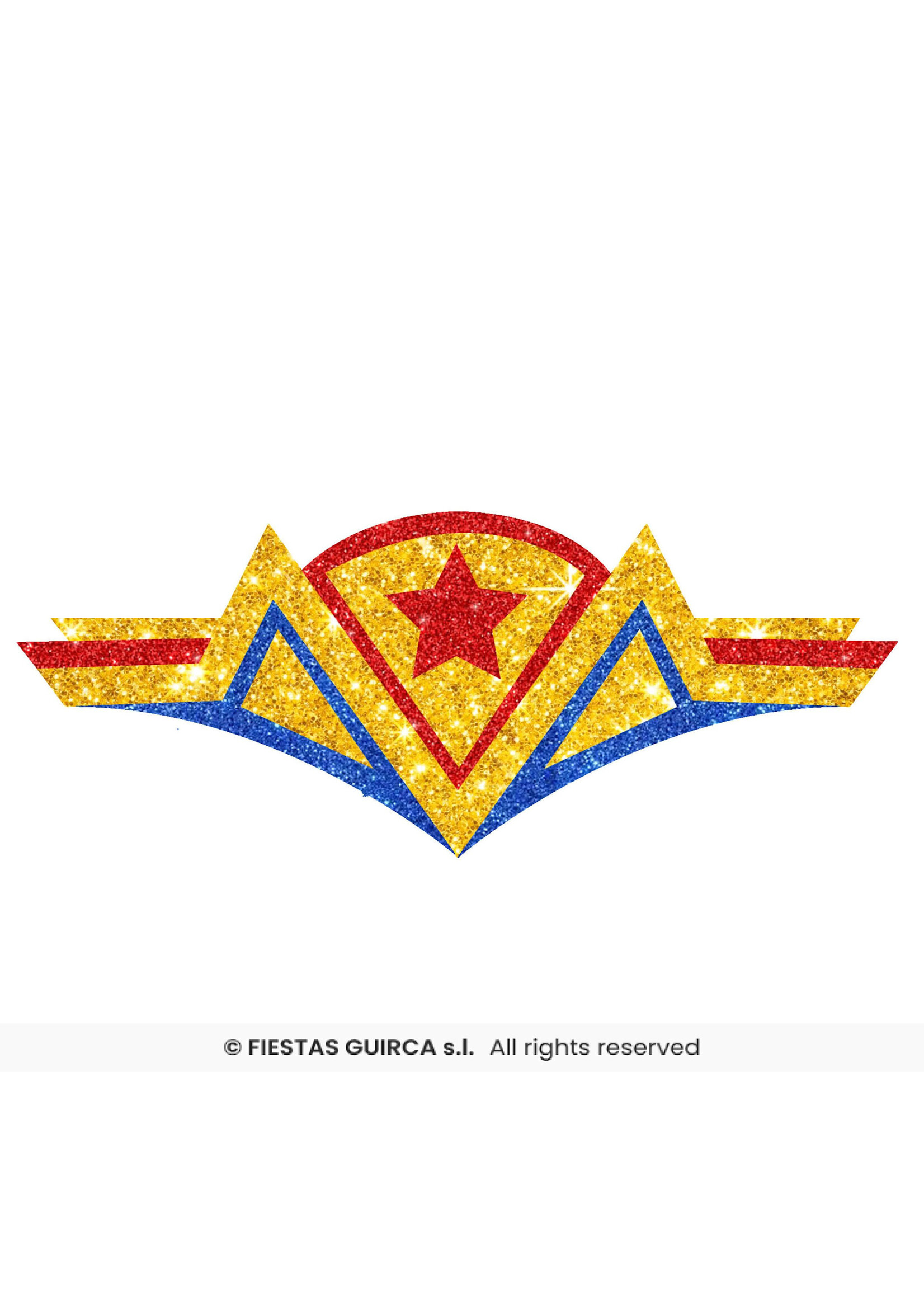 Fiestas Guirca Gezichtssticker superheld met glitter