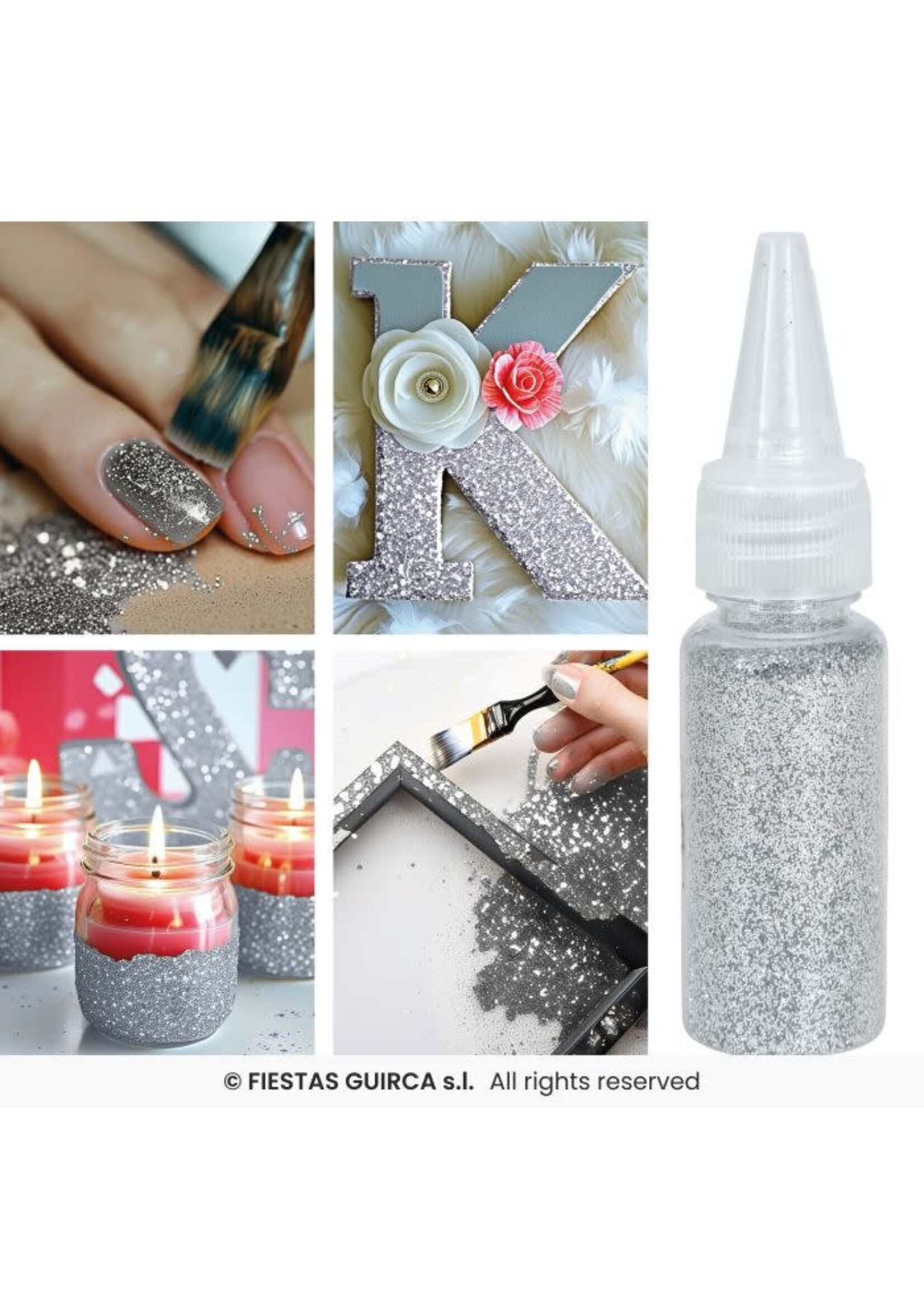 Fiestas Guirca Biologisch afbreekbare zilveren glitter 10 gram