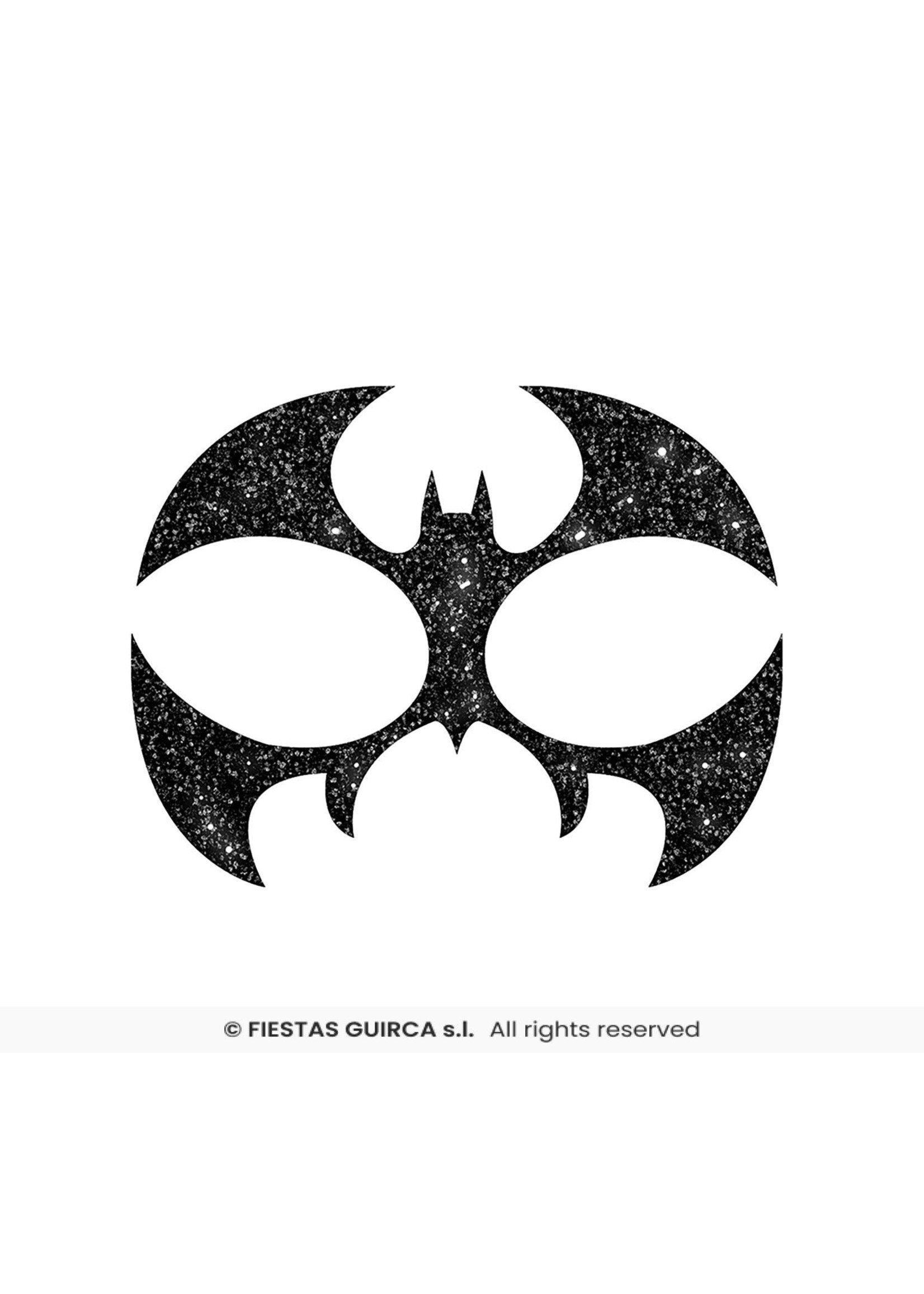 Fiestas Guirca Gezichtssticker vleermuis met glittereffect