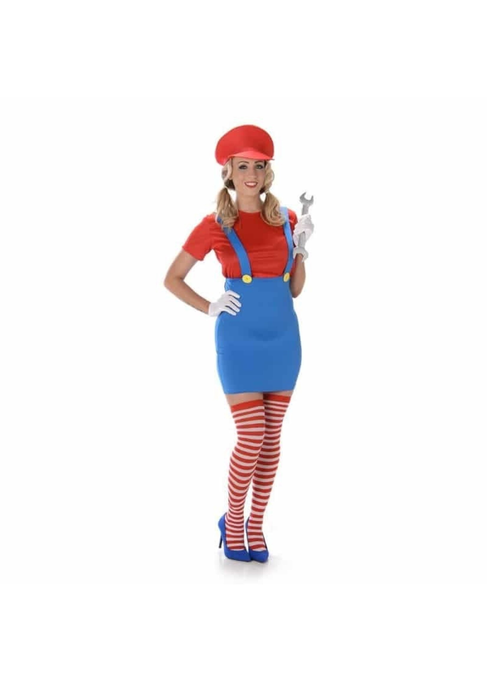 Feestkleding Breda Dameskostuum rode loodgieter
