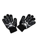 Feestkleding Breda Zwarte kinderhandschoenen met doodskop
