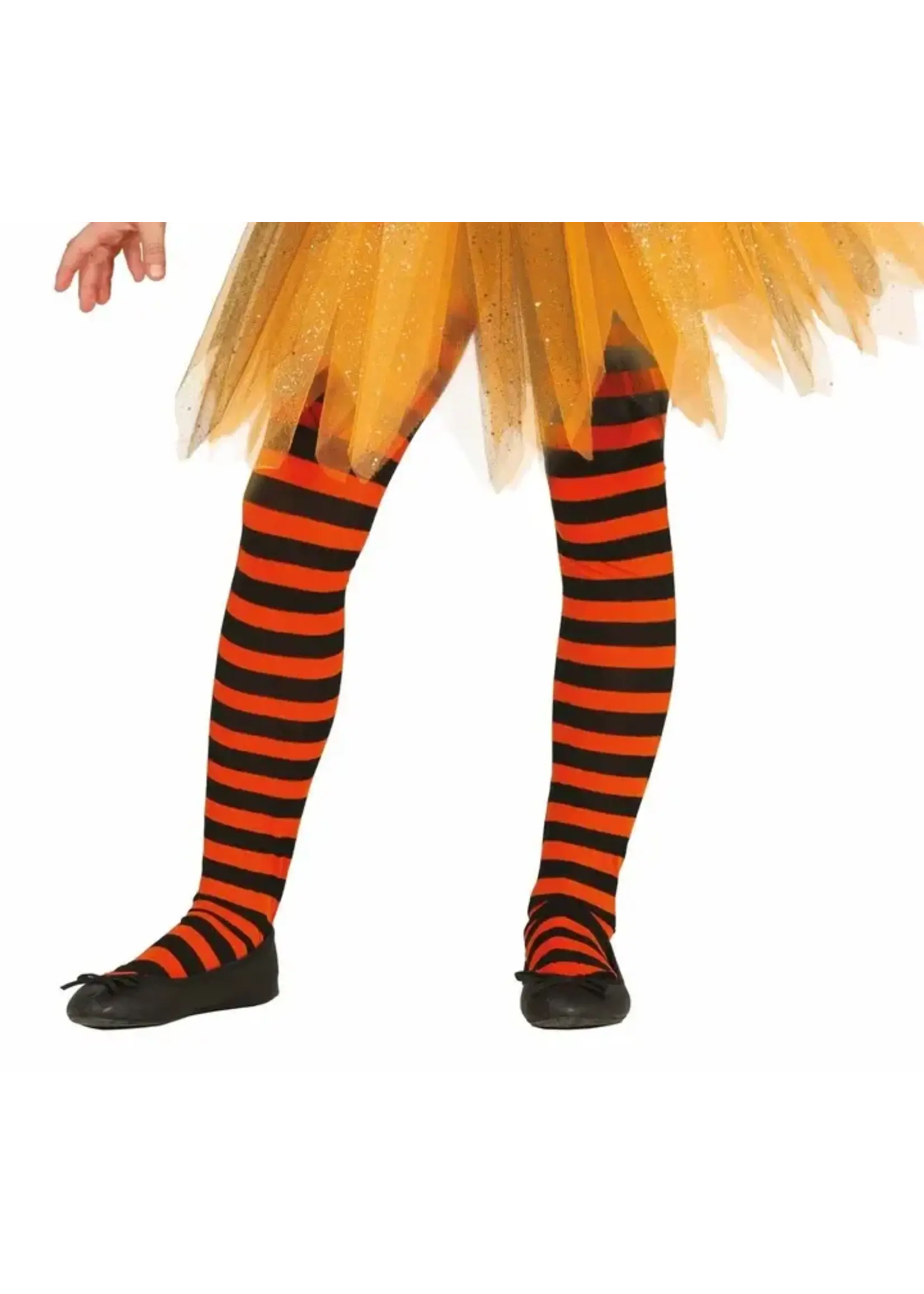 Fiestas Guirca Oranje en zwart gestreepte kinderpanty