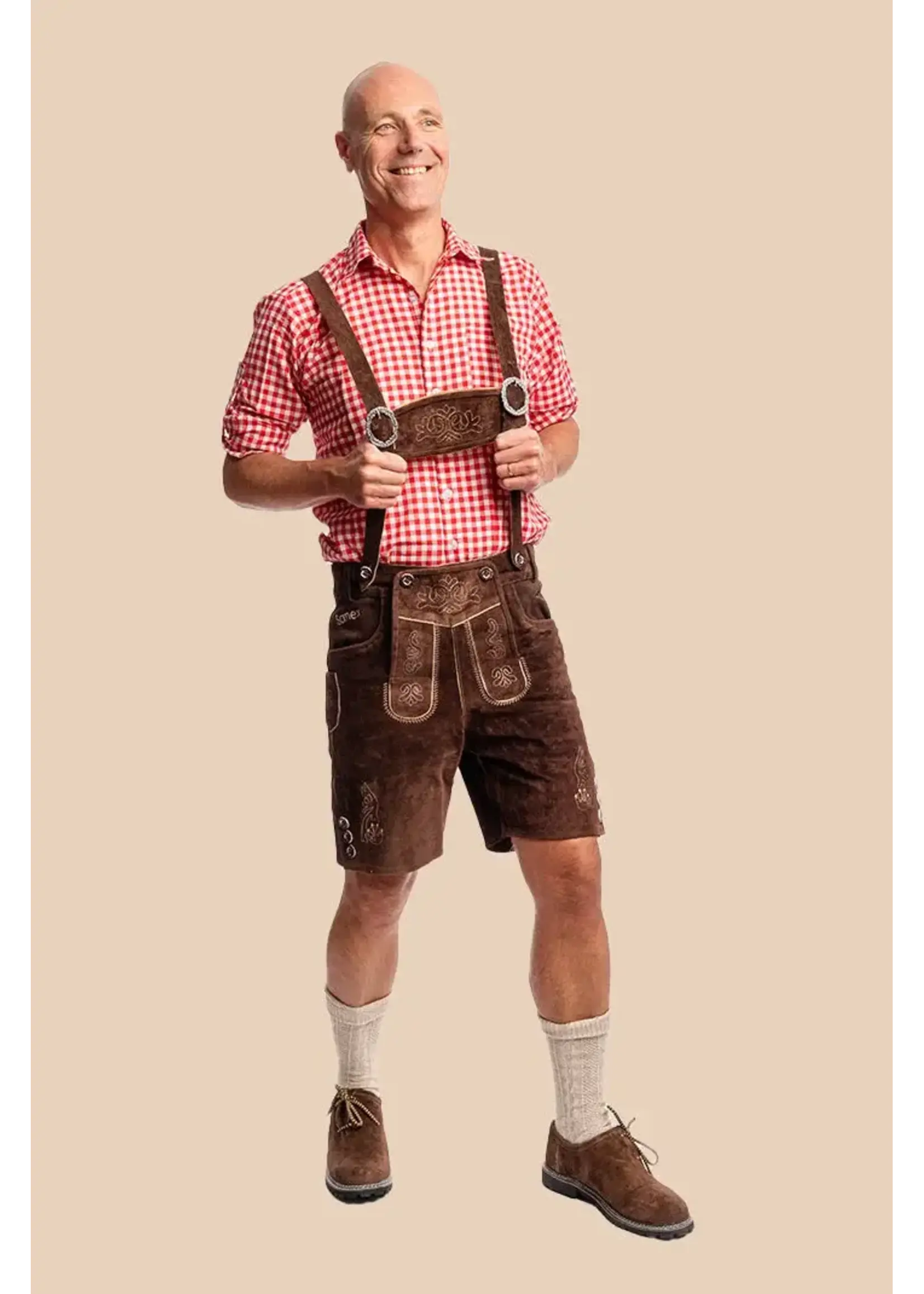 Samex Lederhosen Rob kort Middel bruin