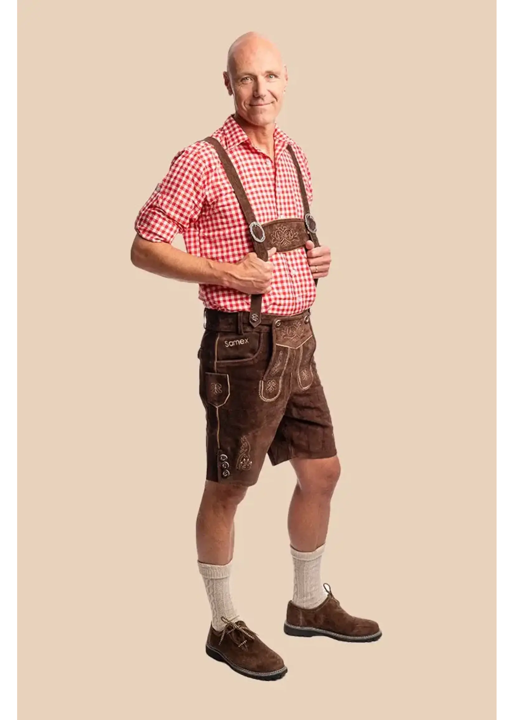 Samex Lederhosen Rob kort Middel bruin